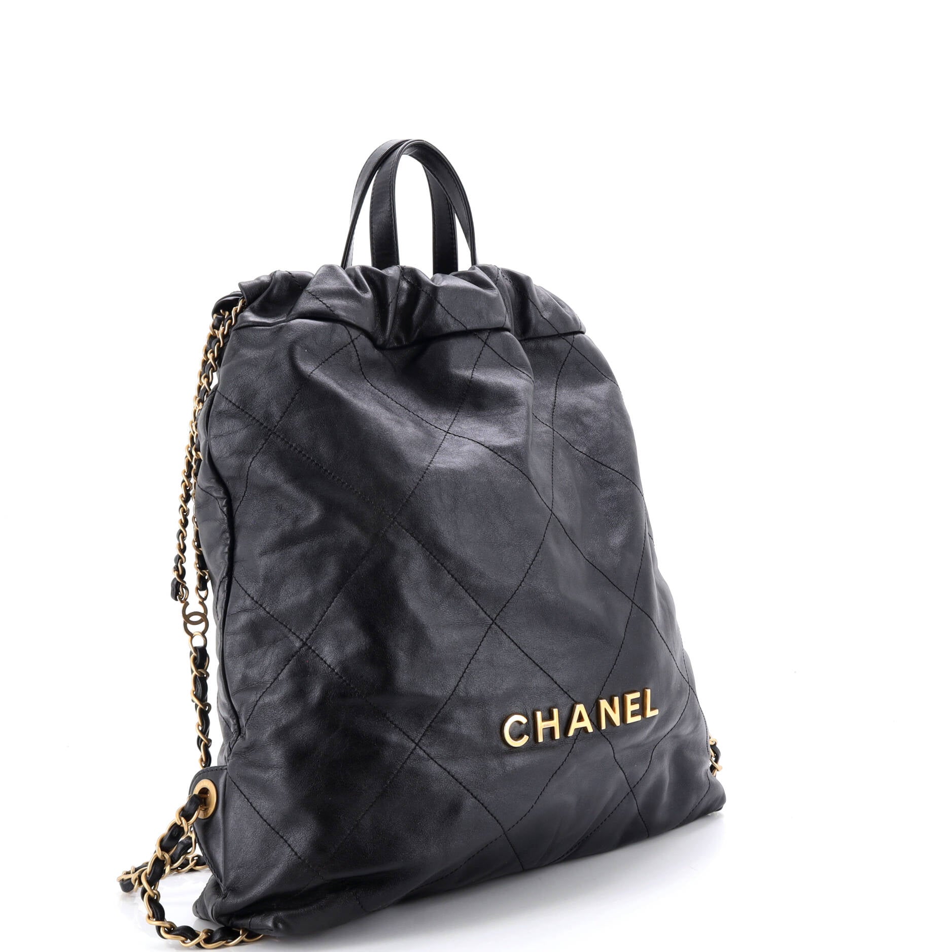 22 Chain Backpack Quilted Calfskin Large
