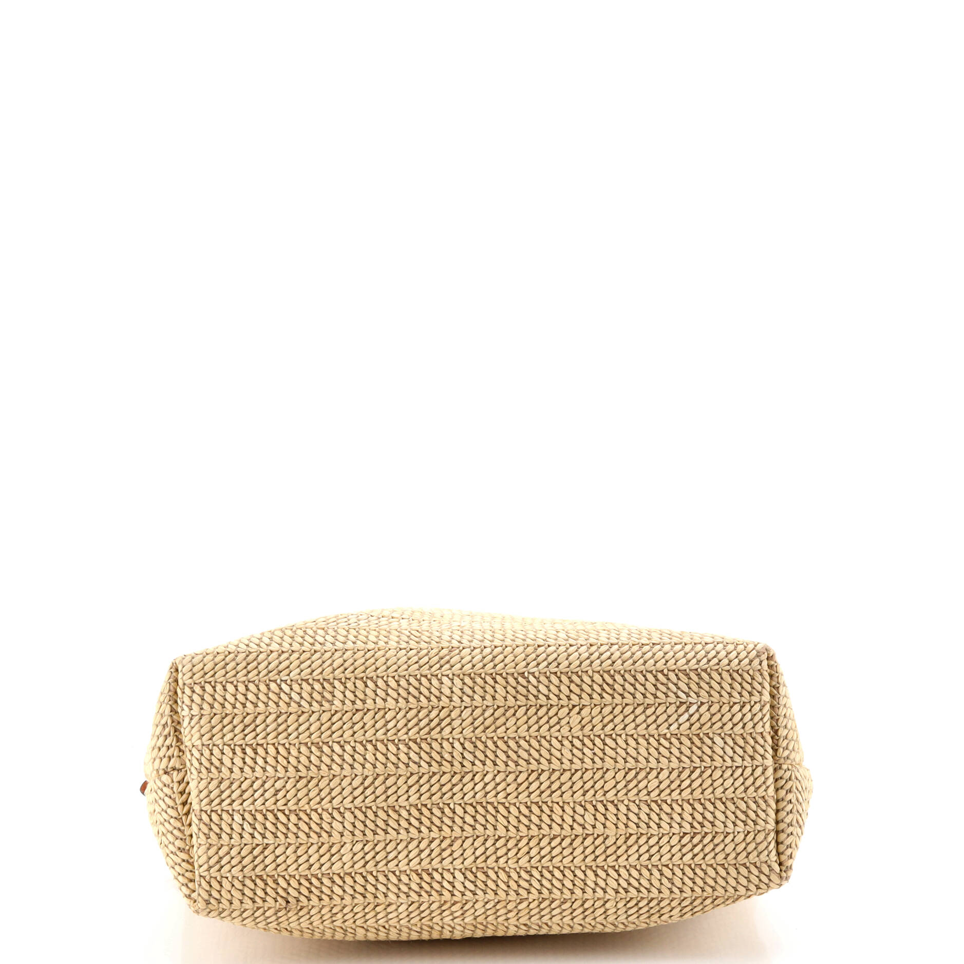 Logo Plaque Convertible Tote Raffia Small