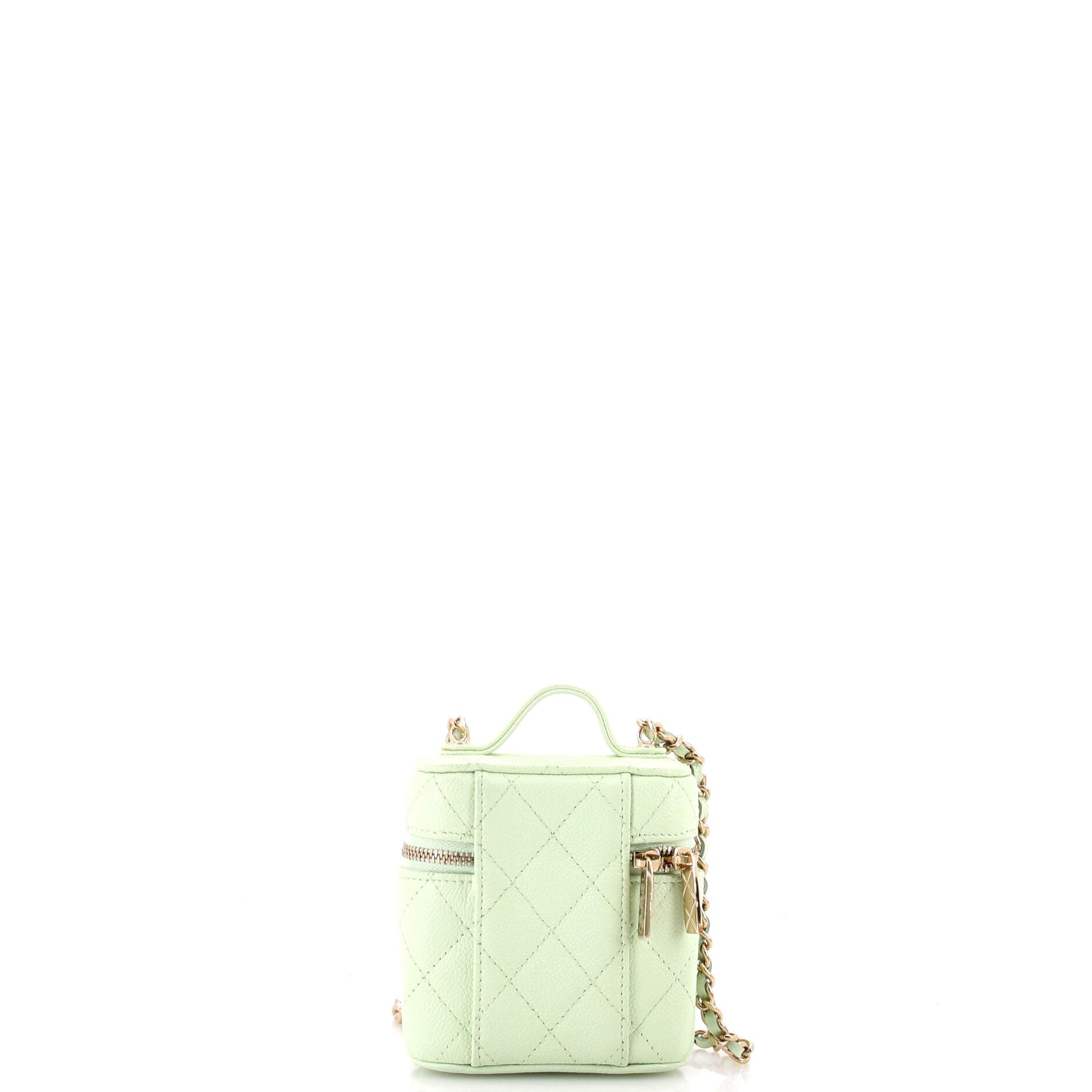 Handle with Care Vanity Case with Chain Quilted Caviar