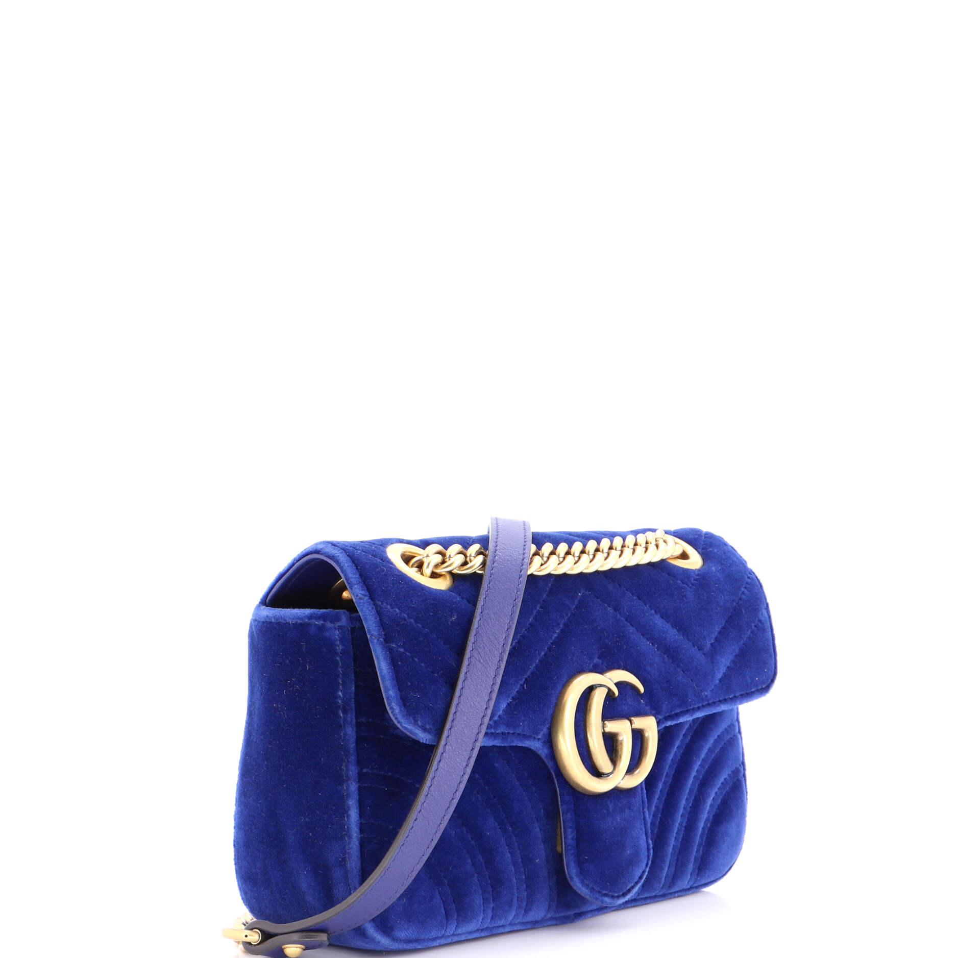 GG Marmont Flap Bag Matelasse Velvet Mini