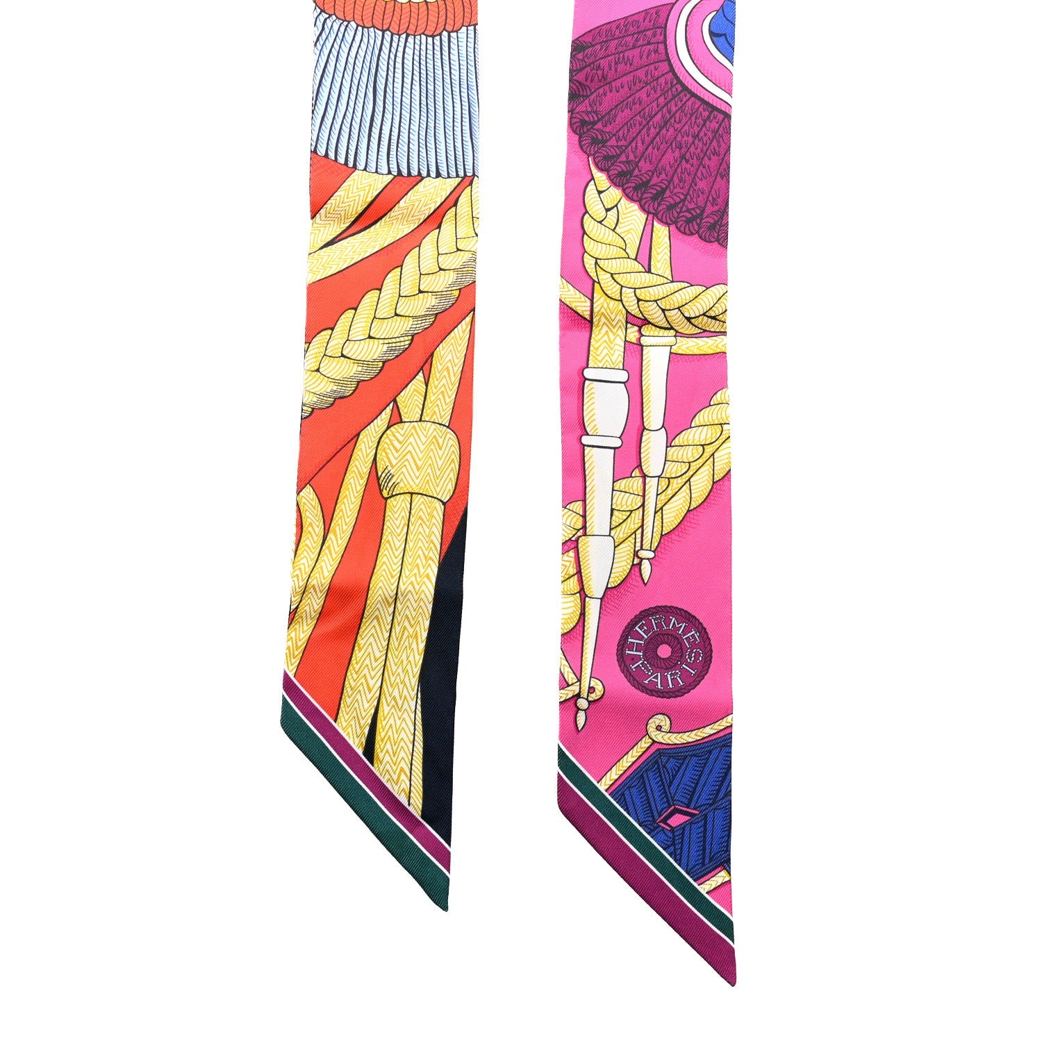 Silk Zouaves Et Dragons Twilly Rose Orange Multicolor