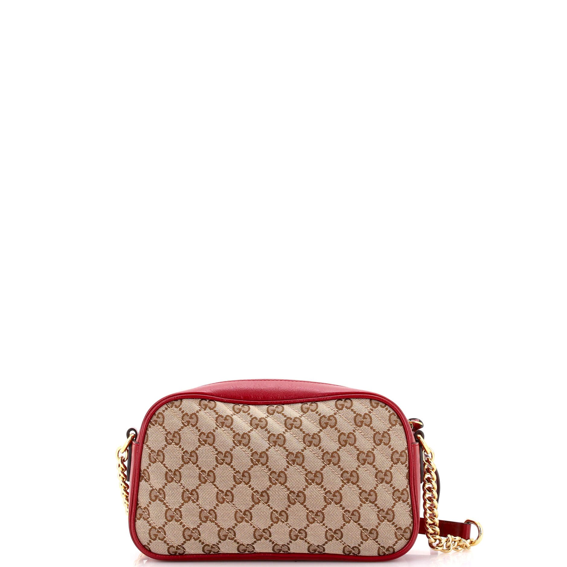 GG Marmont Shoulder Bag Diagonal Quilted GG Canvas with Leather Small