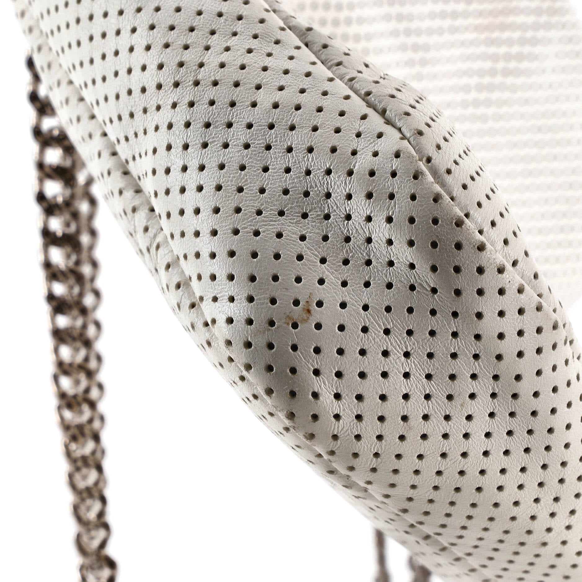 Drill Flap Bag Perforated Leather Medium