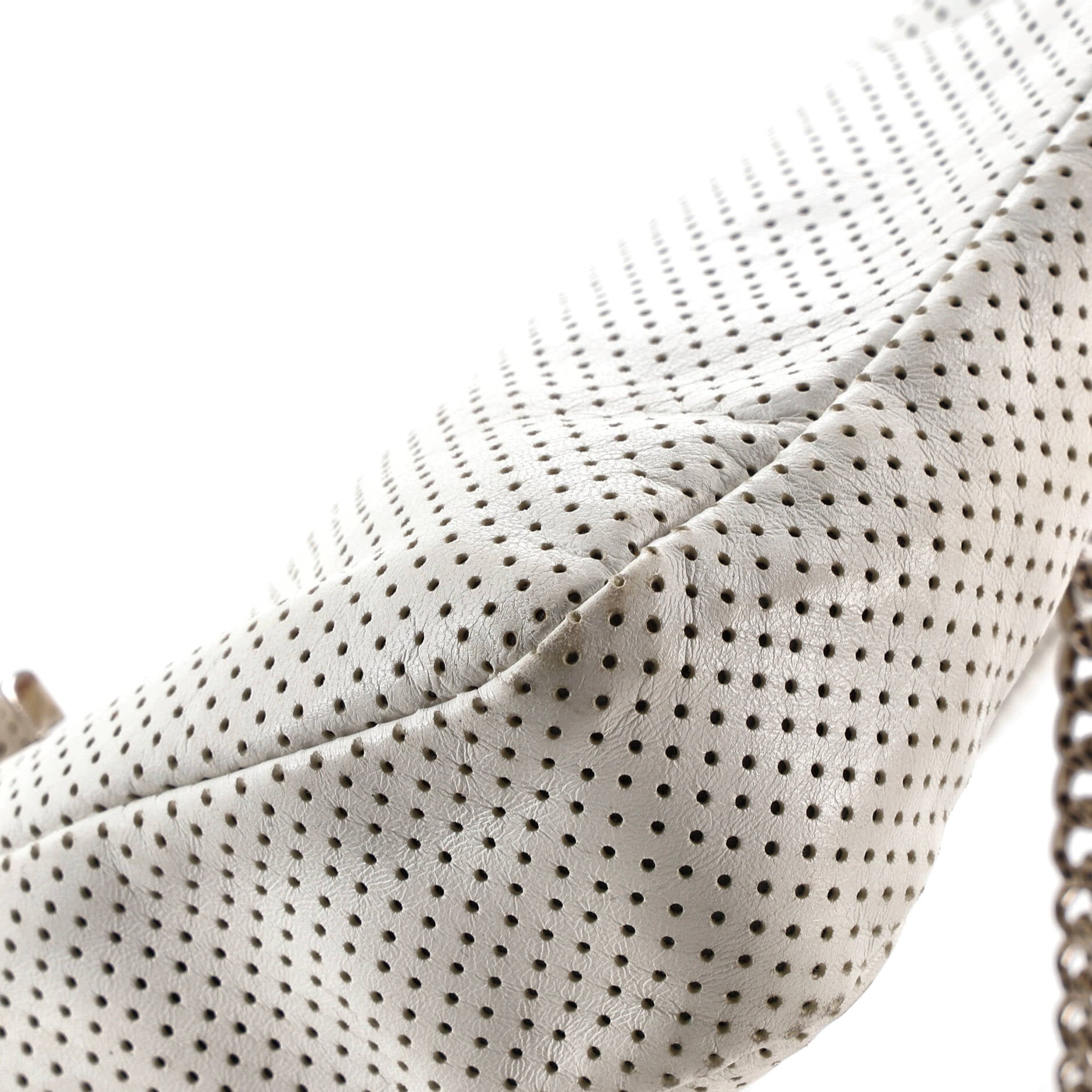 Drill Flap Bag Perforated Leather Medium