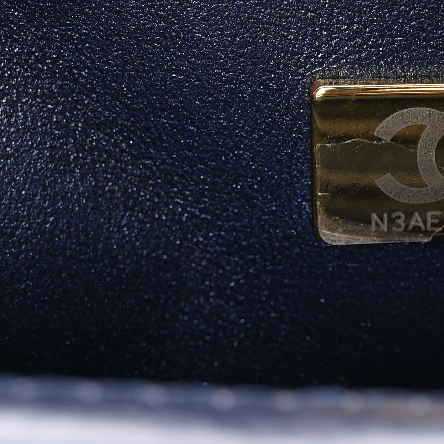 Iridescent Aged Calfskin Quilted 2.55 Reissue Mini Flap Navy