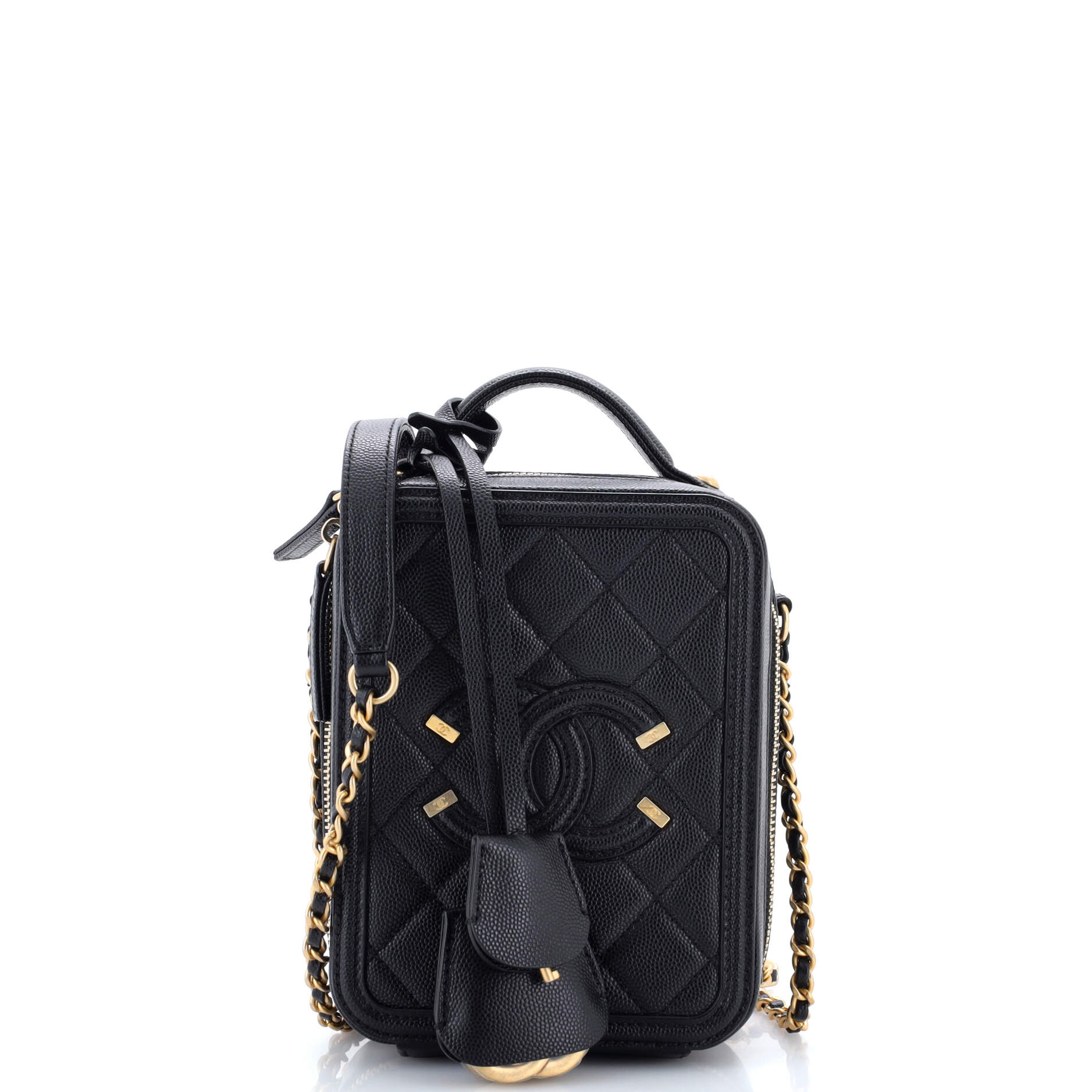 Filigree Vertical Vanity Case Quilted Caviar