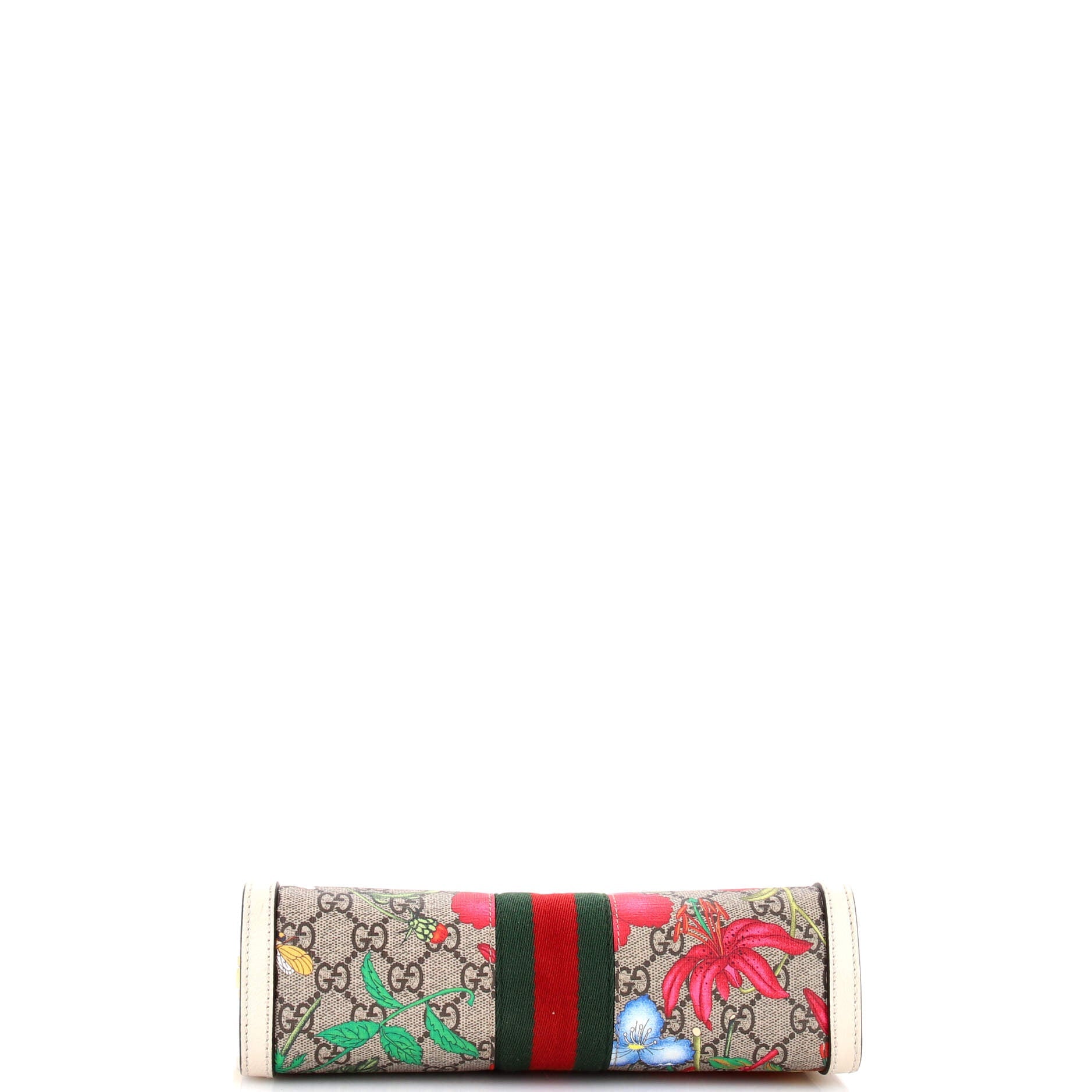 Ophidia Chain Shoulder Bag Flora GG Coated Canvas Small