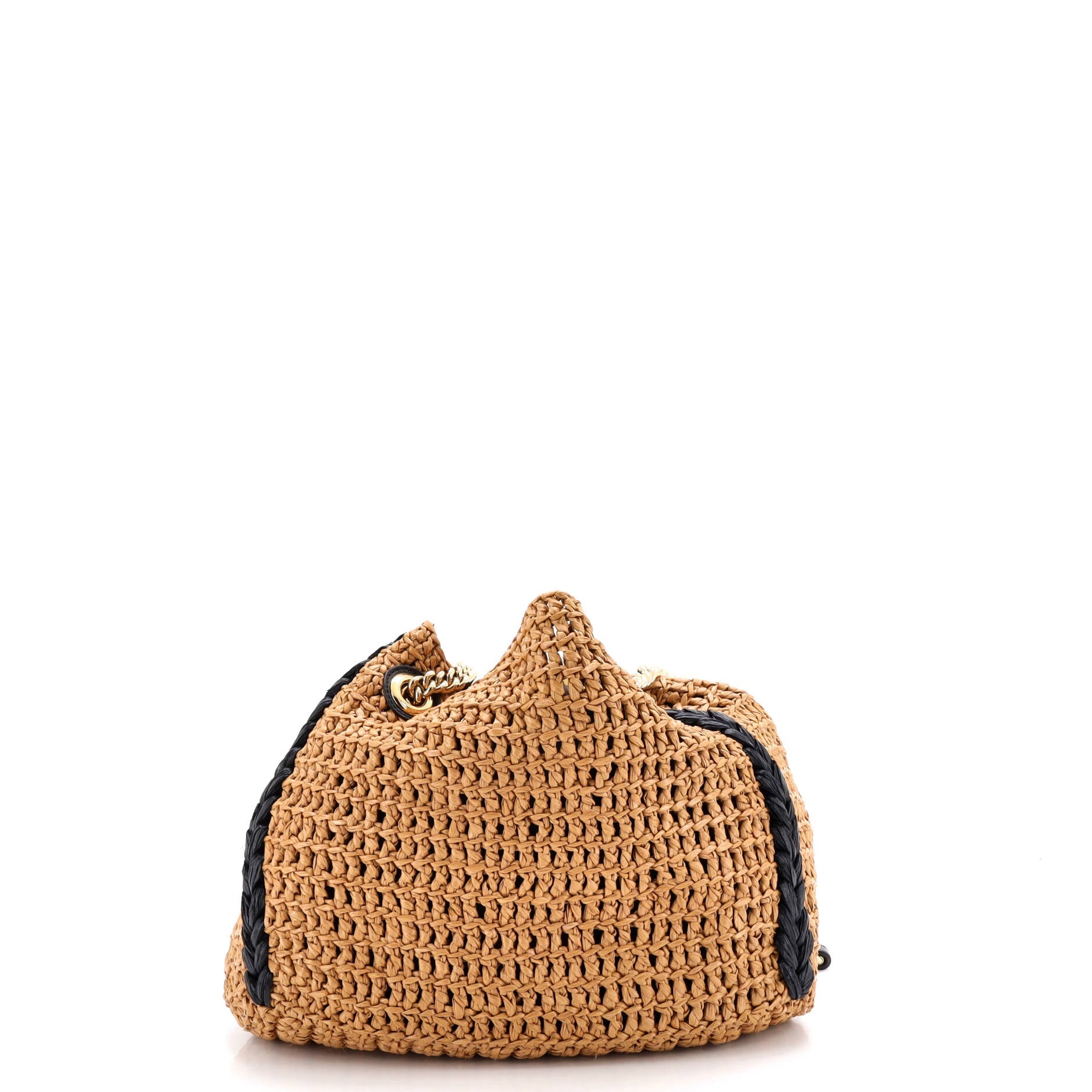 GG Marmont Chain Tote Raffia Small