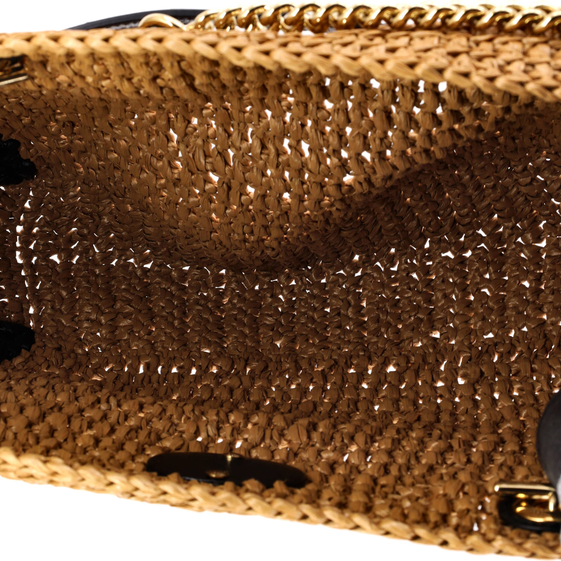 GG Marmont Chain Tote Raffia Small