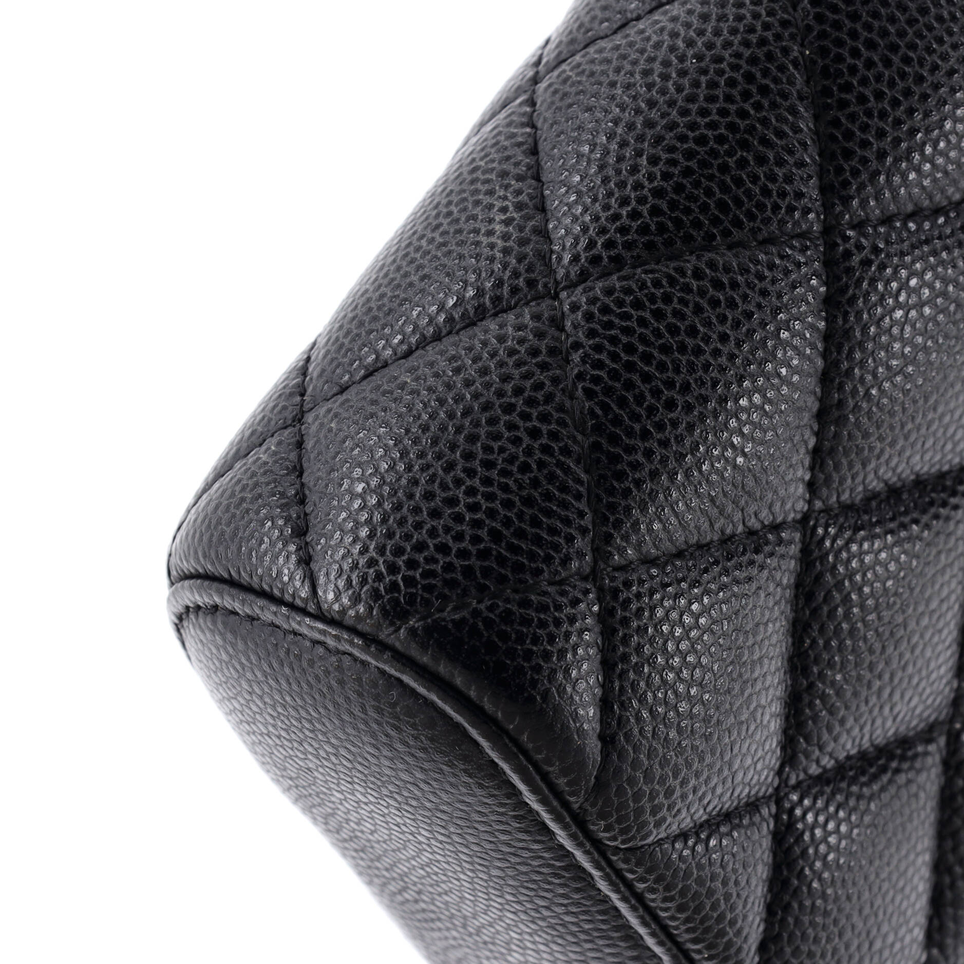 Vertical Classic Vanity Case with Chain Quilted Caviar Mini