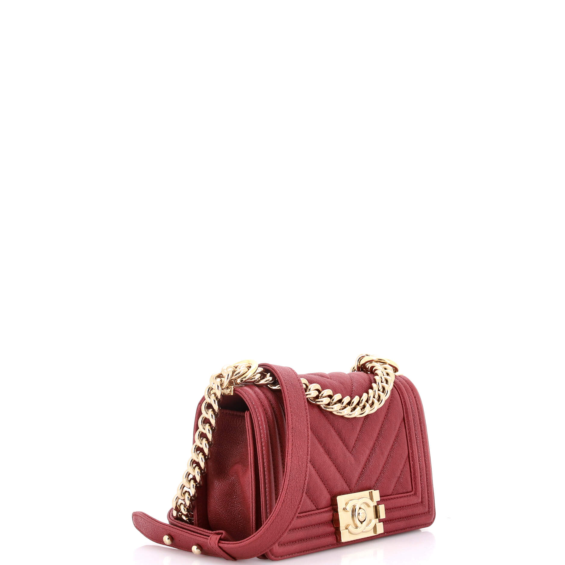 Boy Flap Bag Chevron Caviar Small