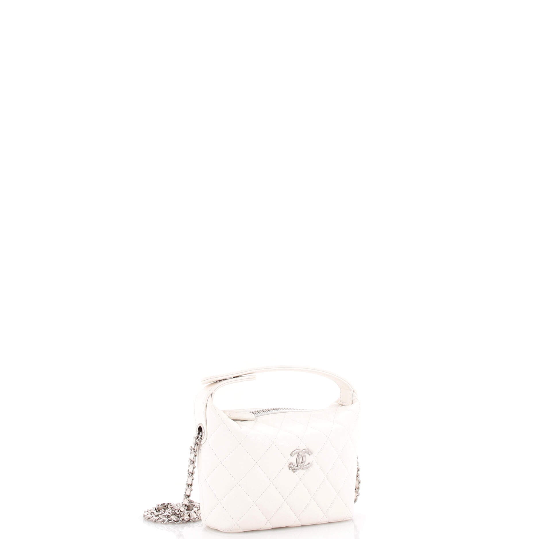 CC Stars Hobo Clutch with Chain Quilted Caviar