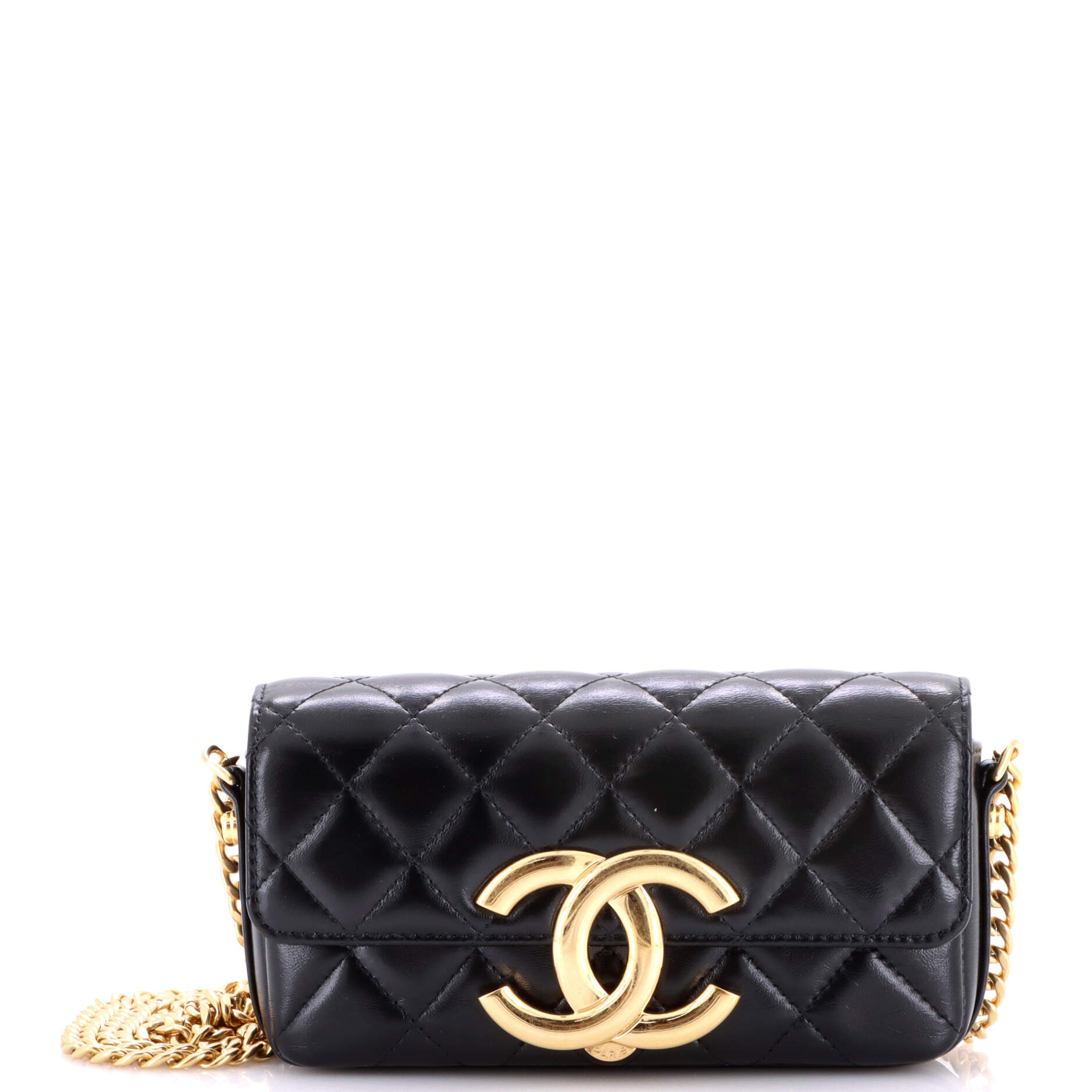 Giant CC Flap Baguette Bag Quilted Lambskin
