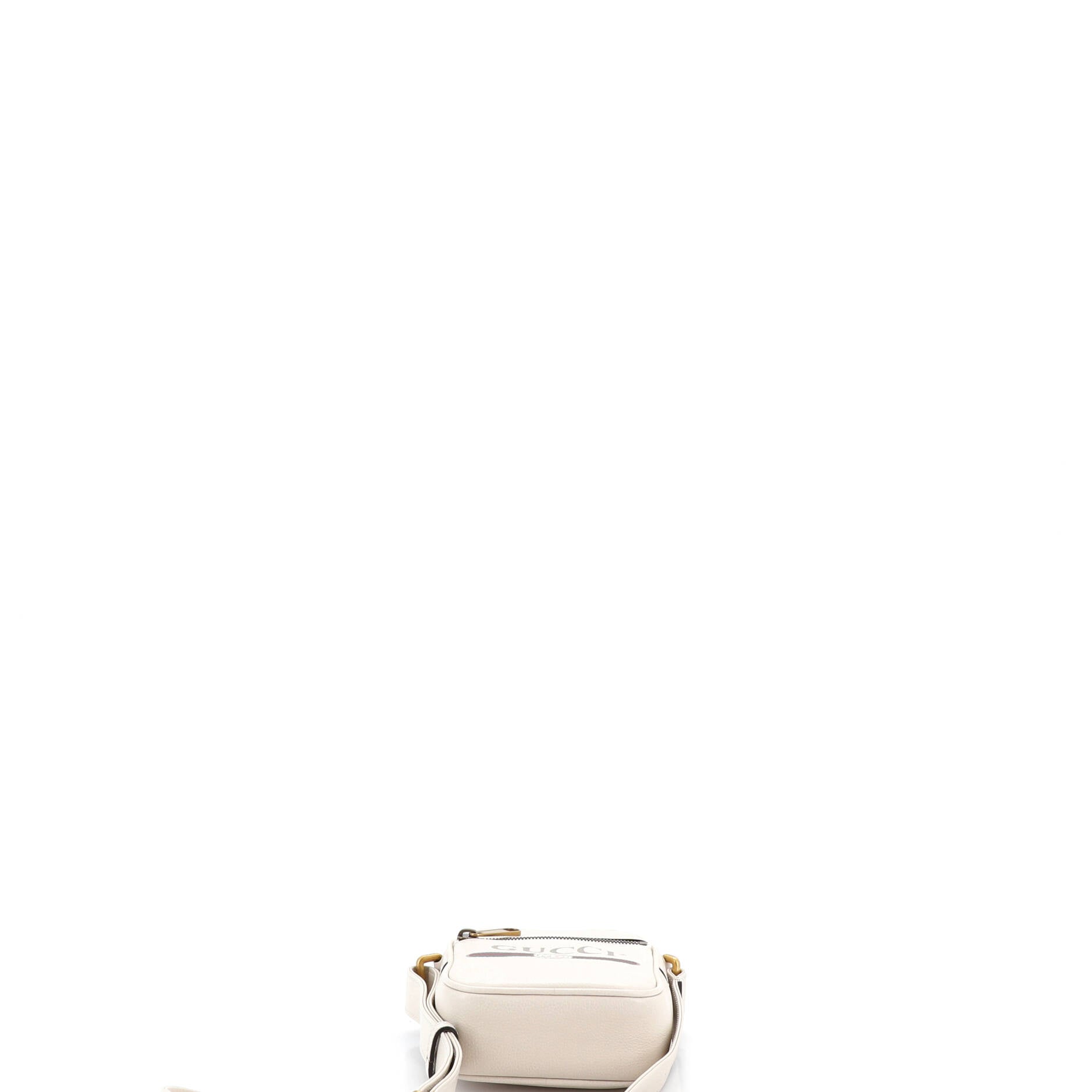 Logo Zip Messenger Bag Printed Leather Mini