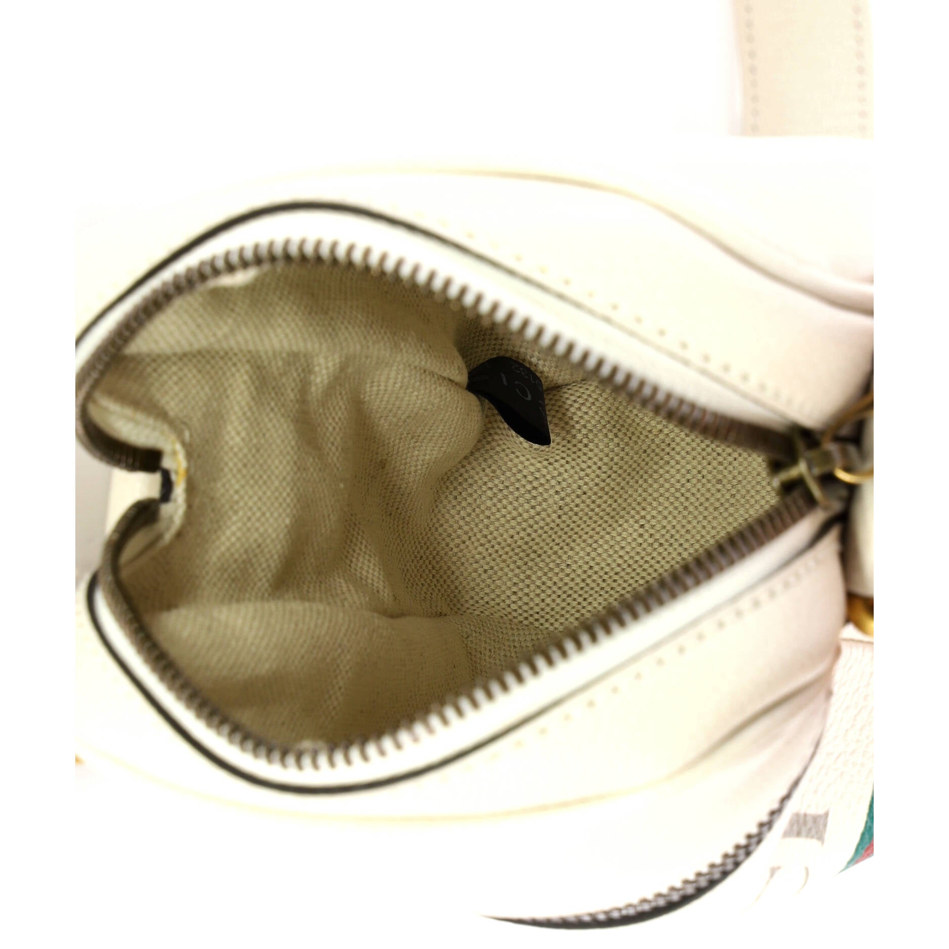 Logo Zip Messenger Bag Printed Leather Mini
