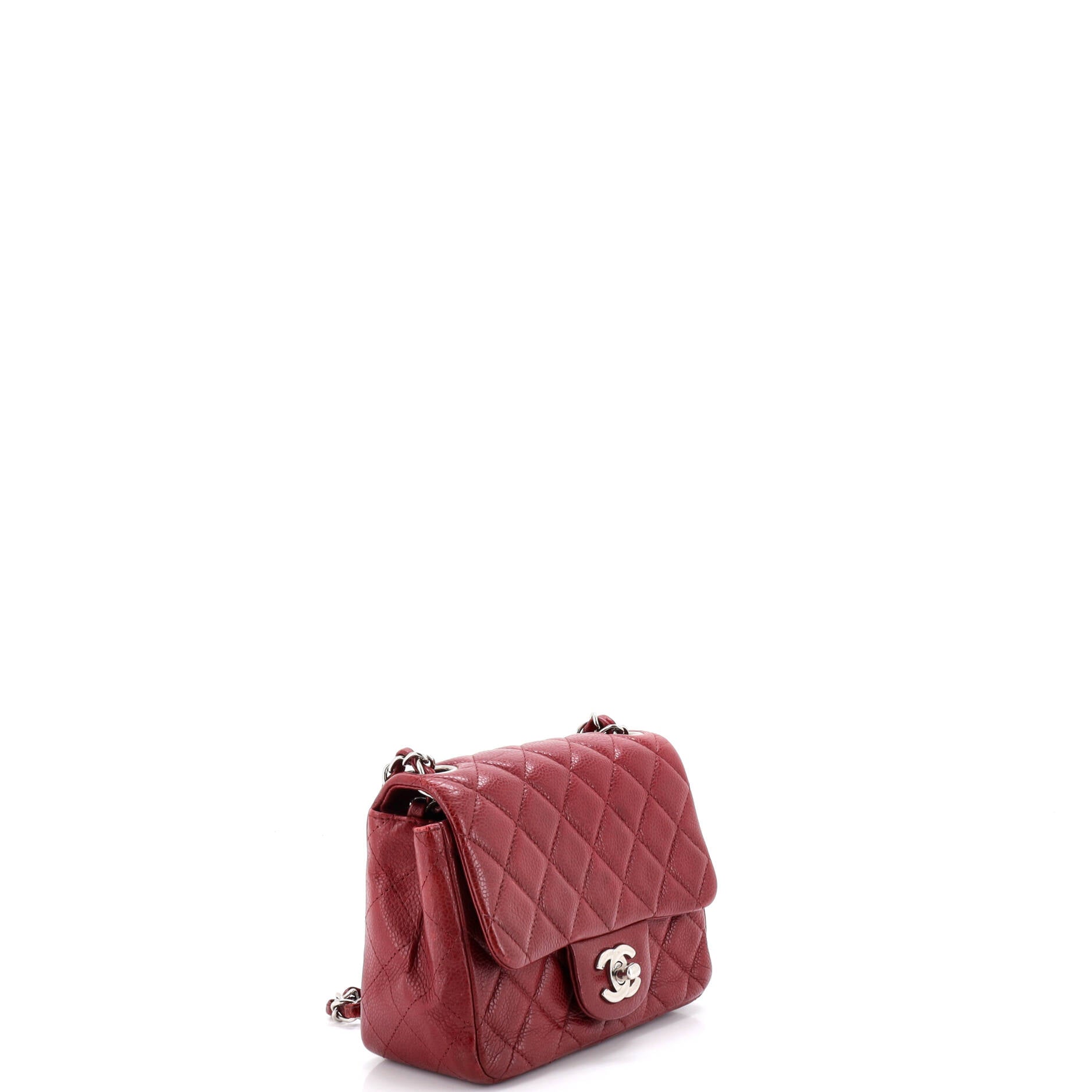 Vintage Square Classic Single Flap Bag Quilted Caviar Mini