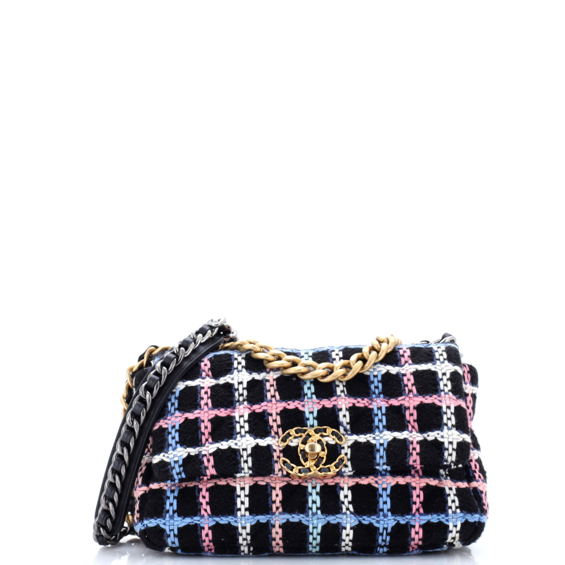 19 Flap Bag Quilted Tweed Medium