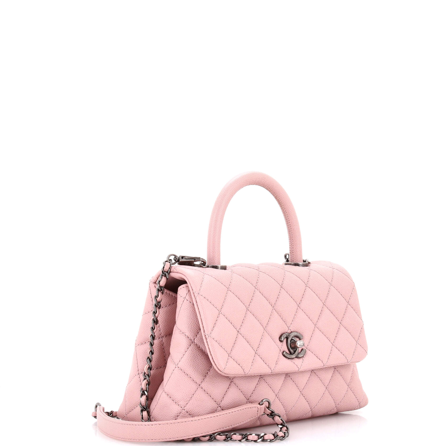 Coco Top Handle Bag Quilted Caviar Mini