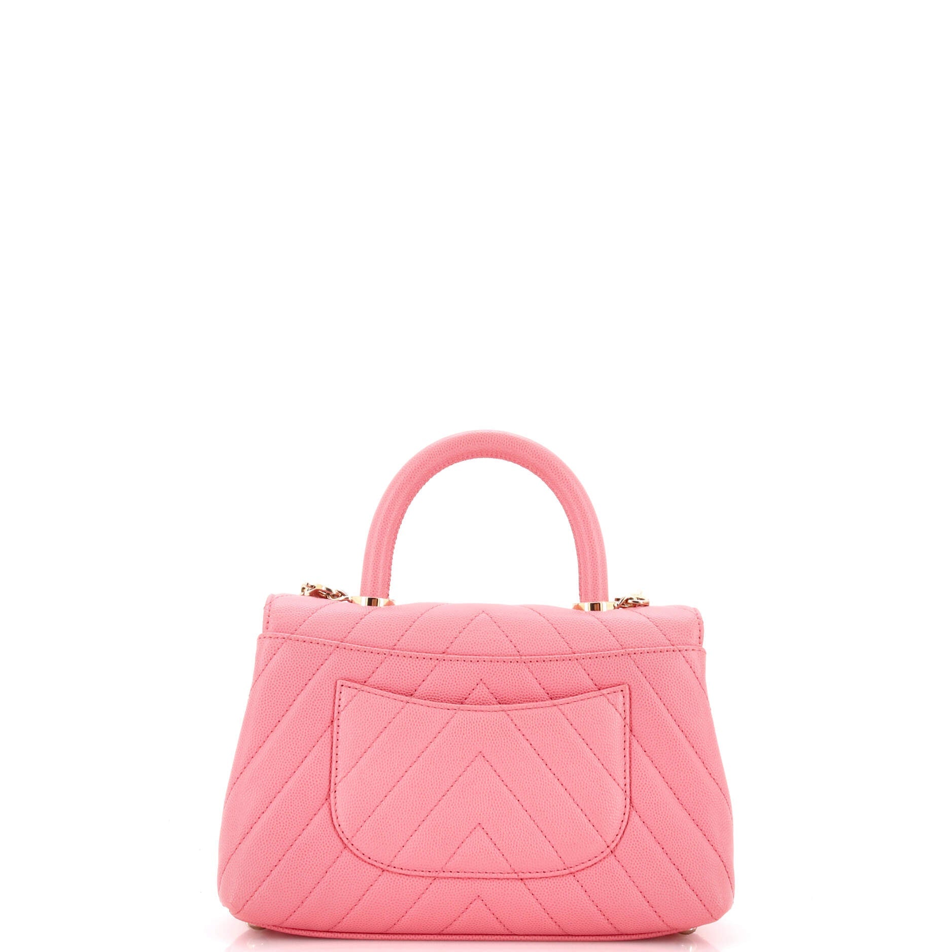 Coco Top Handle Bag Chevron Caviar Mini