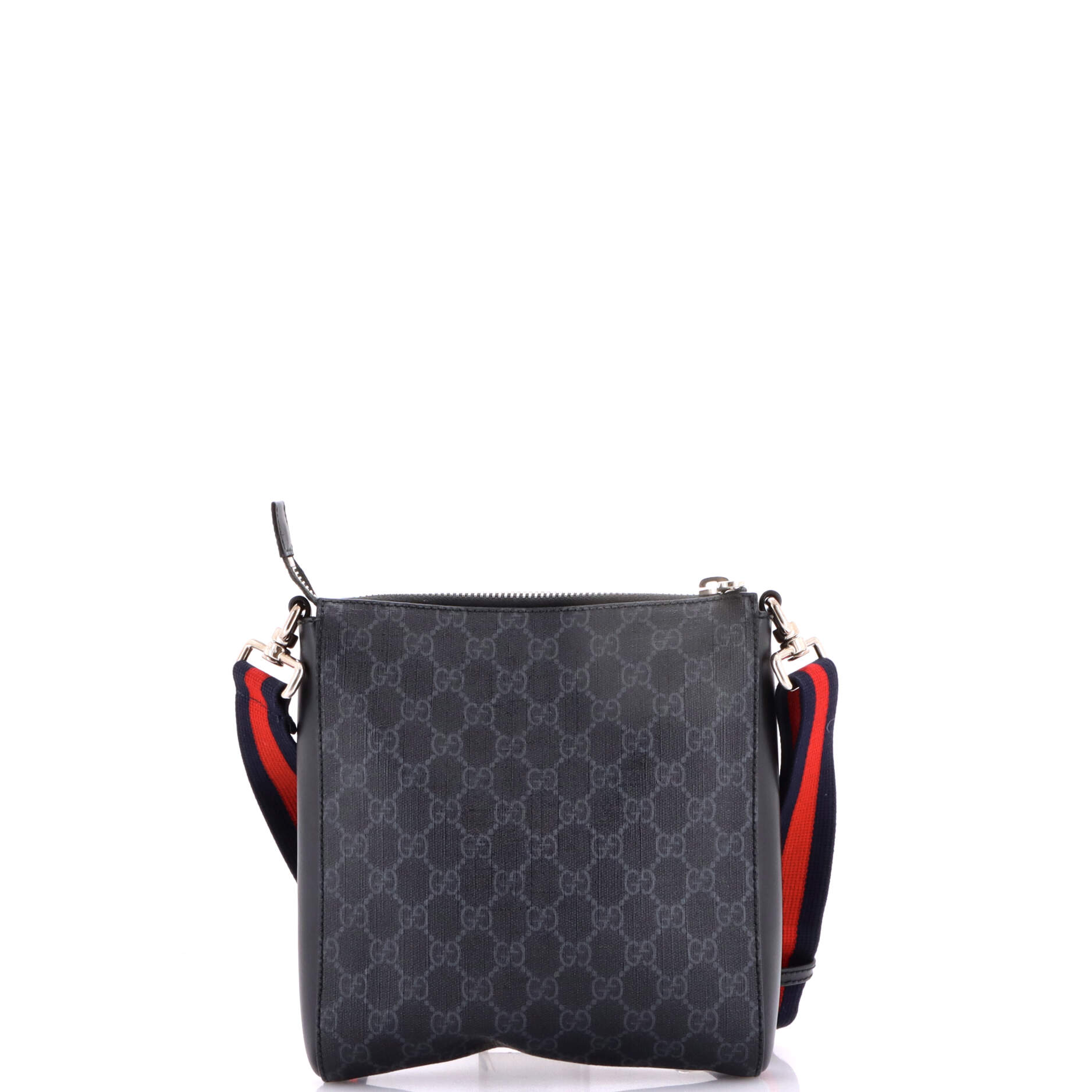 Web Strap Front Zip Messenger Bag GG Coated Canvas Small