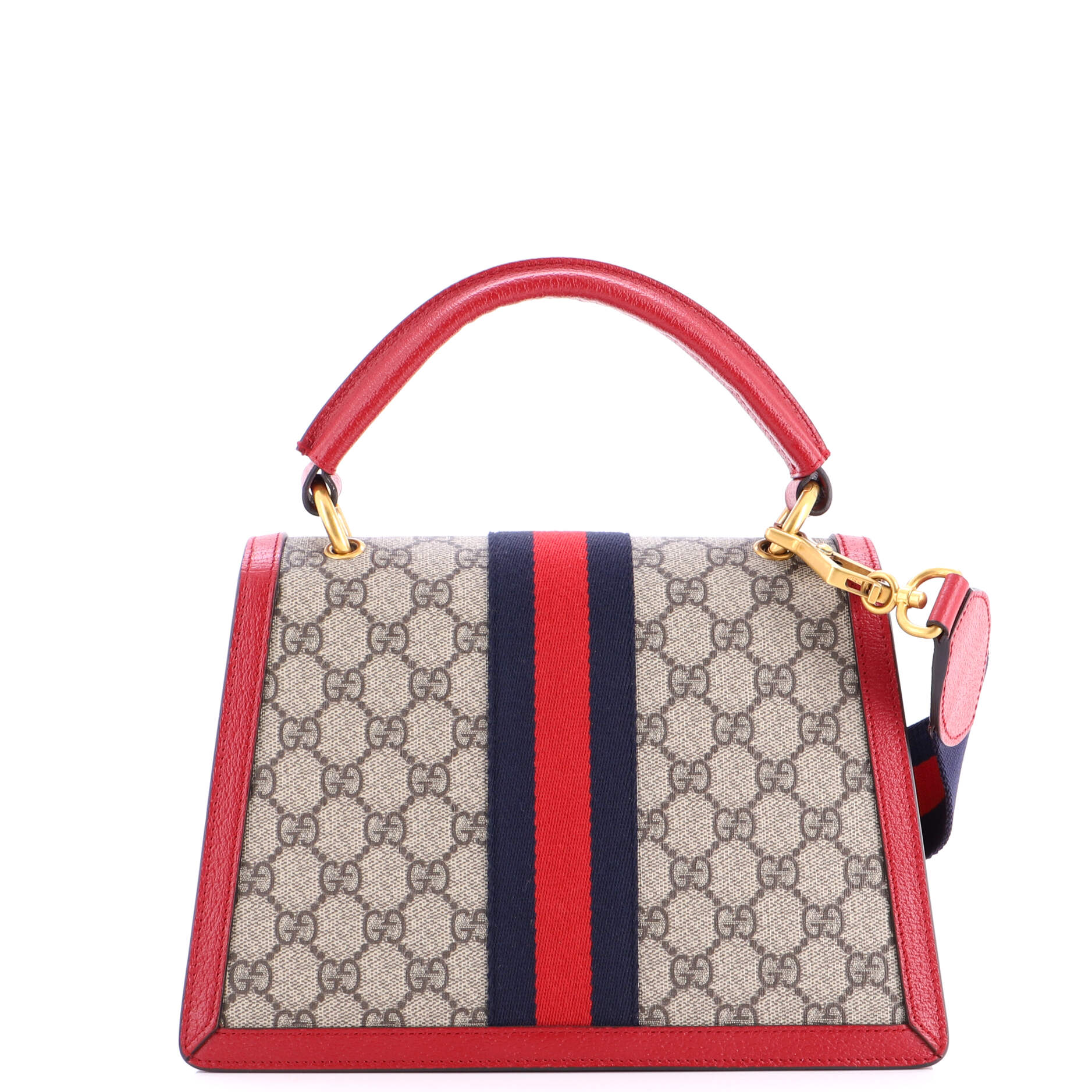 Queen Margaret Top Handle Bag GG Coated Canvas with Leather Small