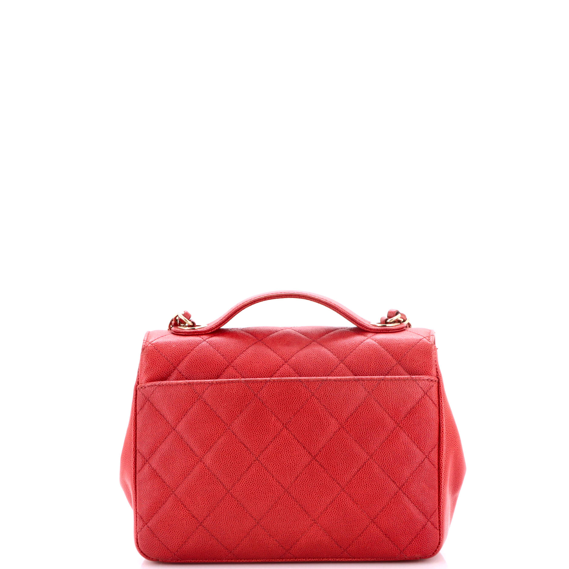 Business Affinity Flap Bag Quilted Caviar Small