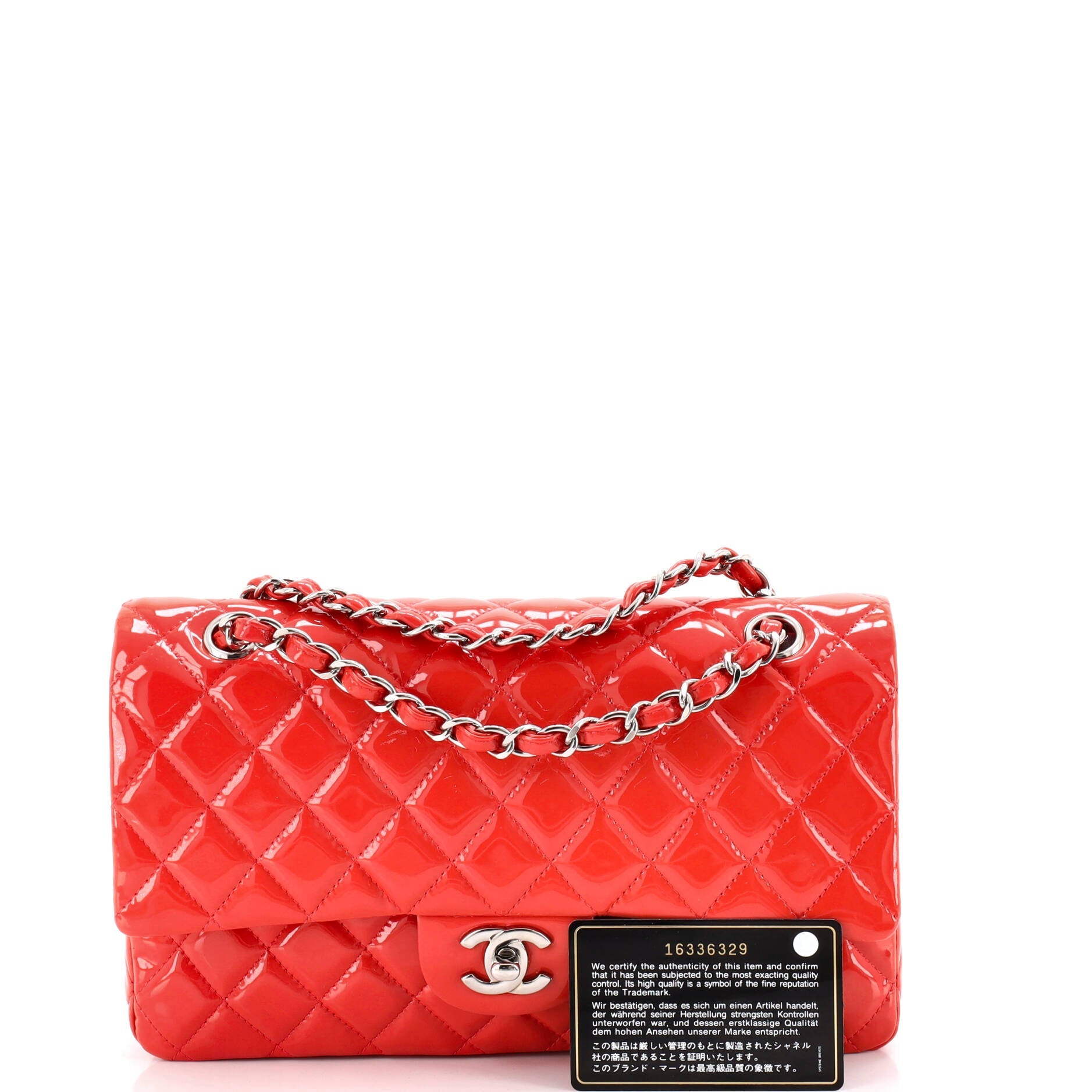 Classic Double Flap Bag Quilted Patent Medium