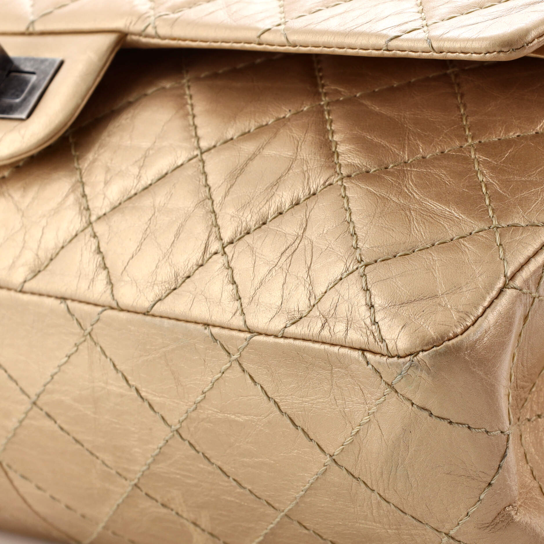 Reissue 2.55 Flap Bag Quilted Metallic Aged Calfskin 226