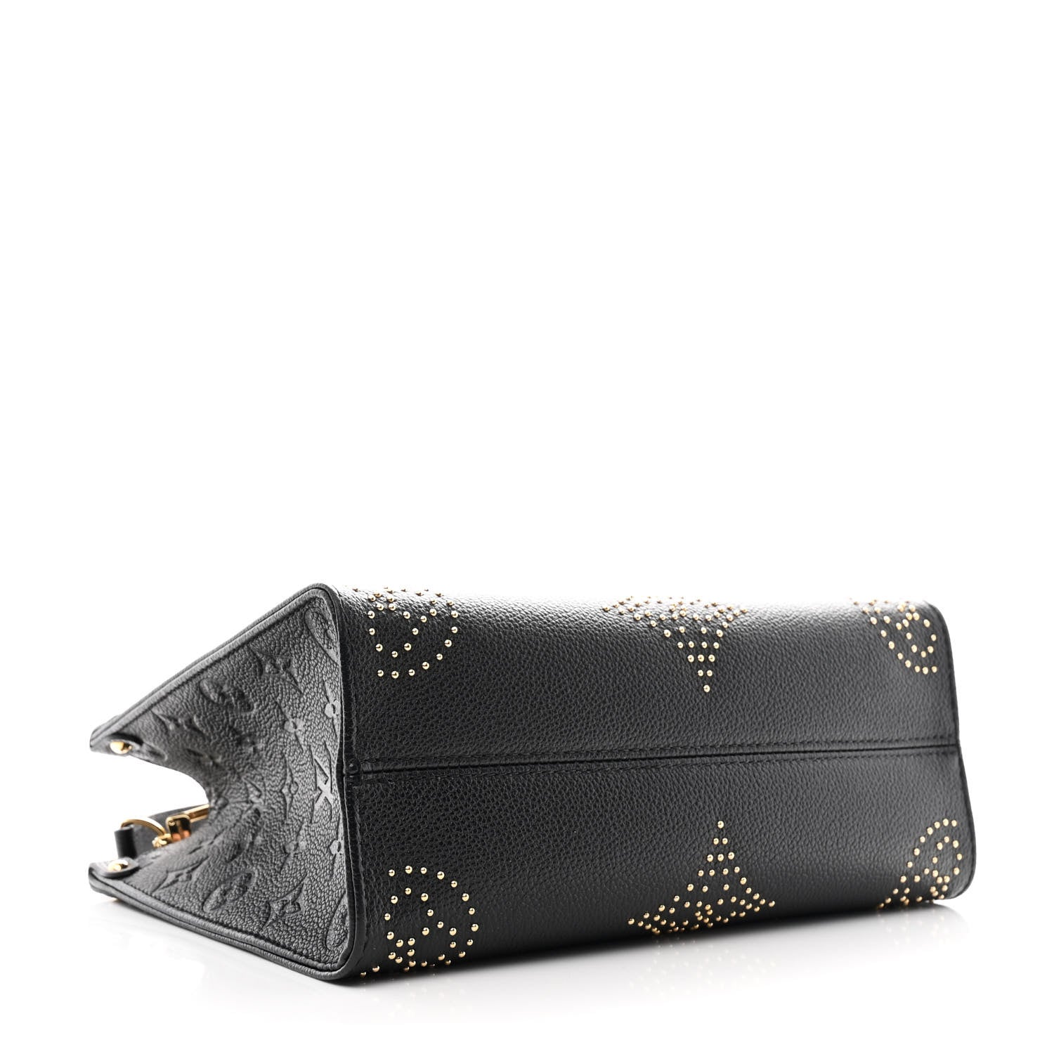 Grained Calfskin Studded Monogram Giant Onthego PM Black