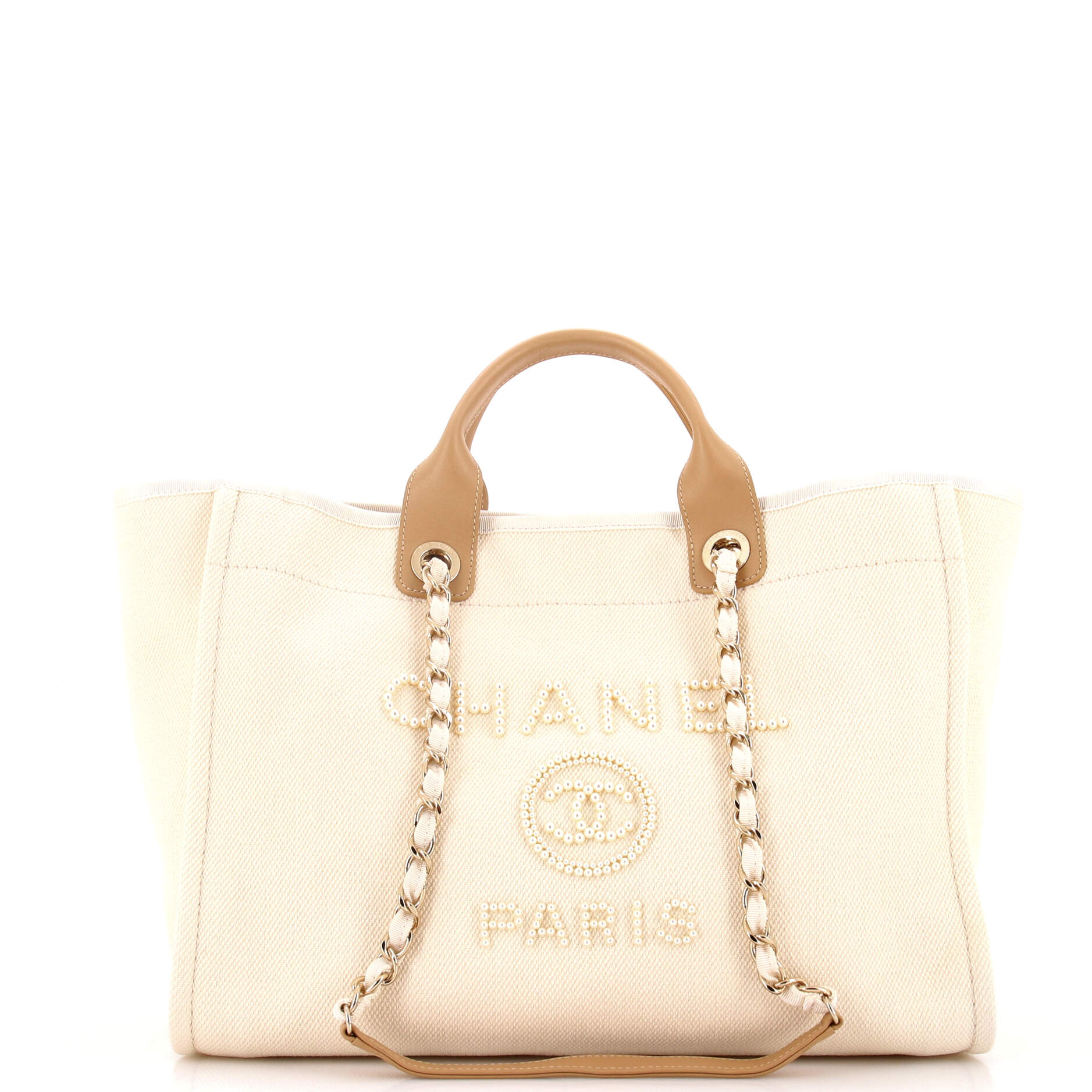 Deauville Tote Pearl Embellished Canvas Medium