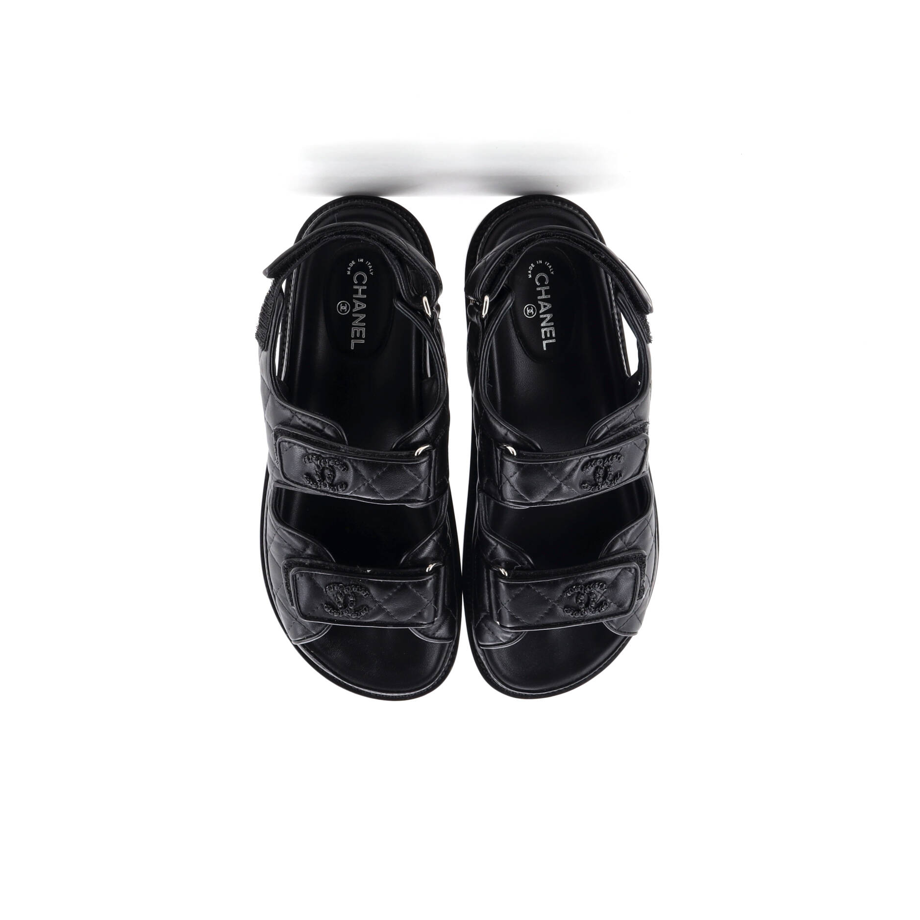 Women's Velcro Dad Sandals Quilted Leather