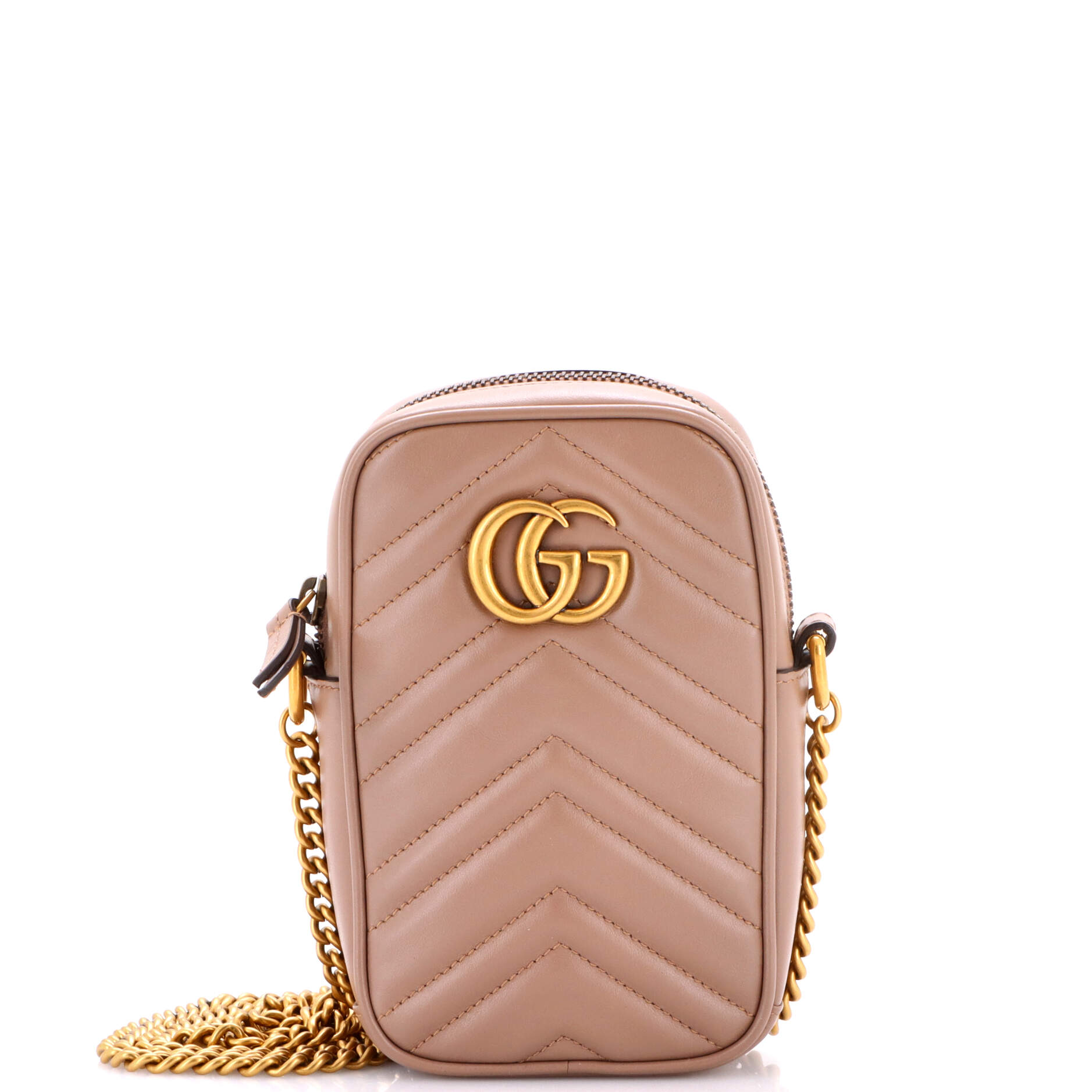 GG Marmont Vertical Phone Crossbody Bag Matelasse Leather Mini