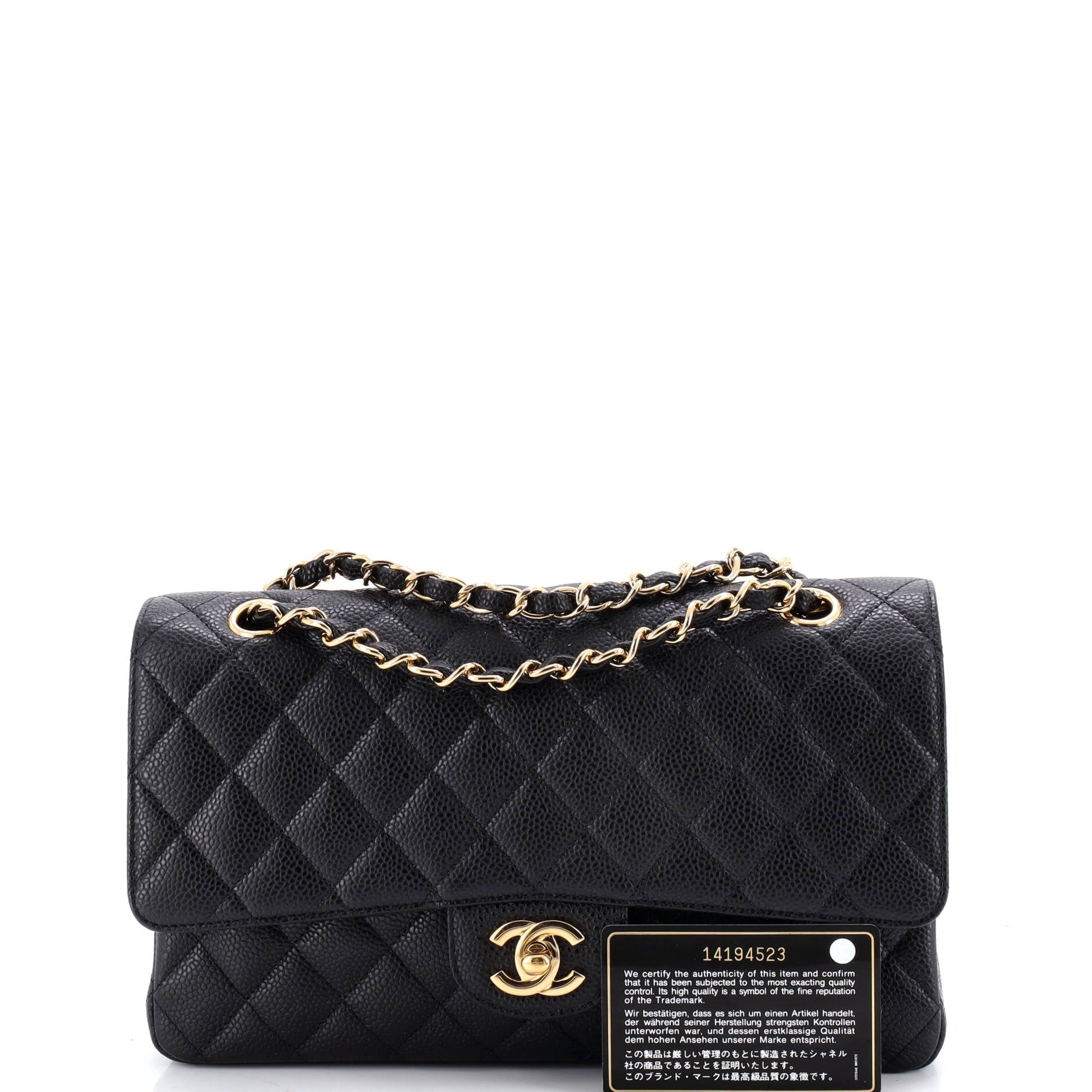 Classic Double Flap Bag Quilted Caviar Medium