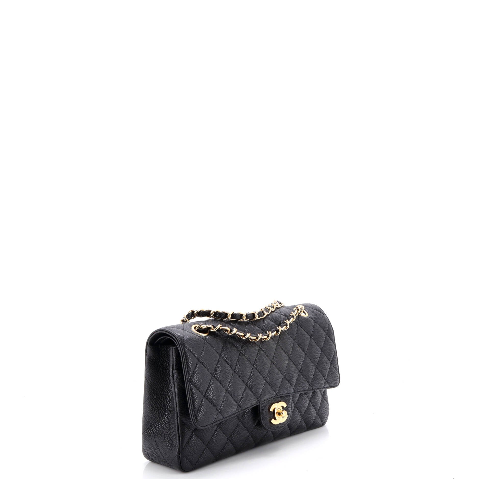 Classic Double Flap Bag Quilted Caviar Medium