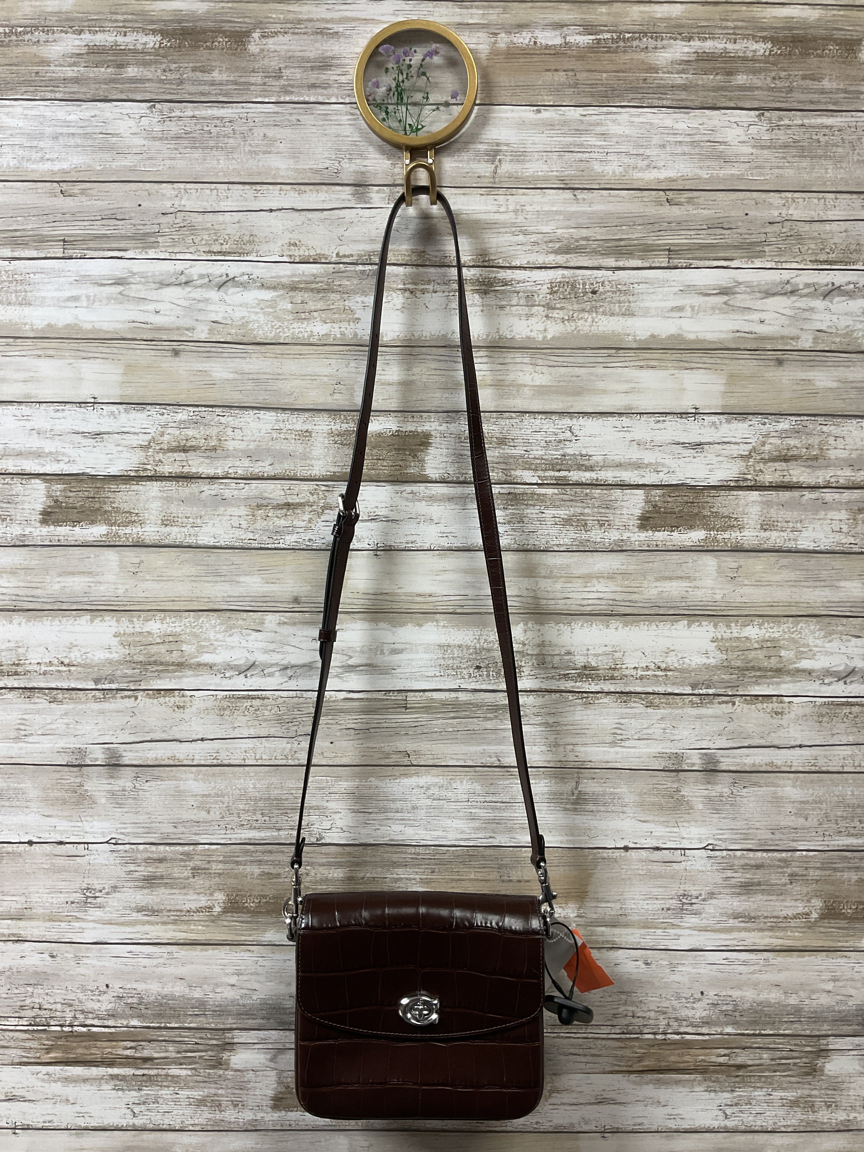 Crossbody Designer By Coach In Brown, Size:Small