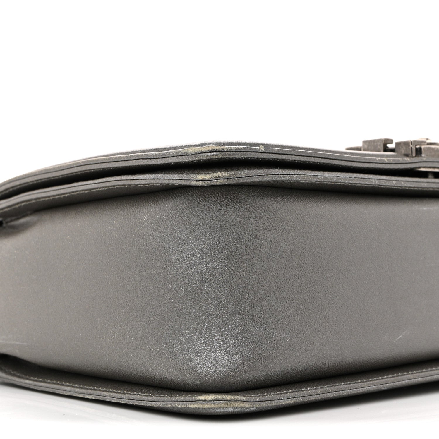 Metallic Lambskin Stingray Quilted Medium Boy Flap Silver