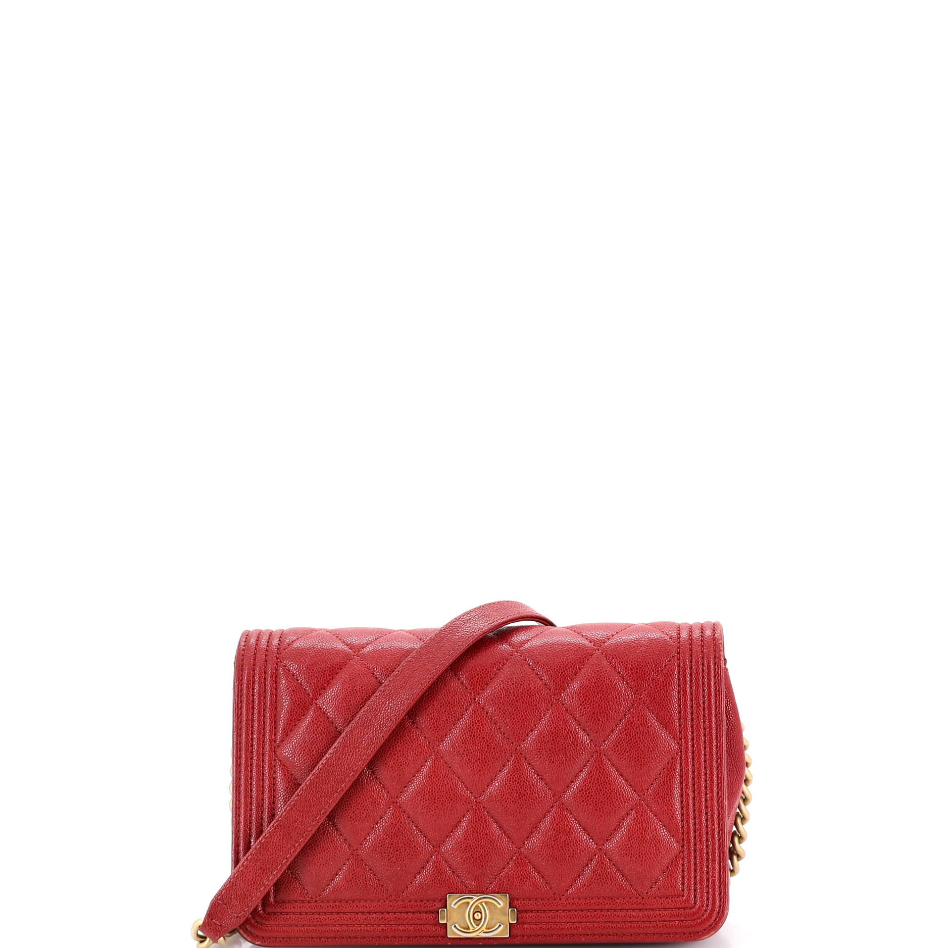 Boy Wallet on Chain Quilted Caviar
