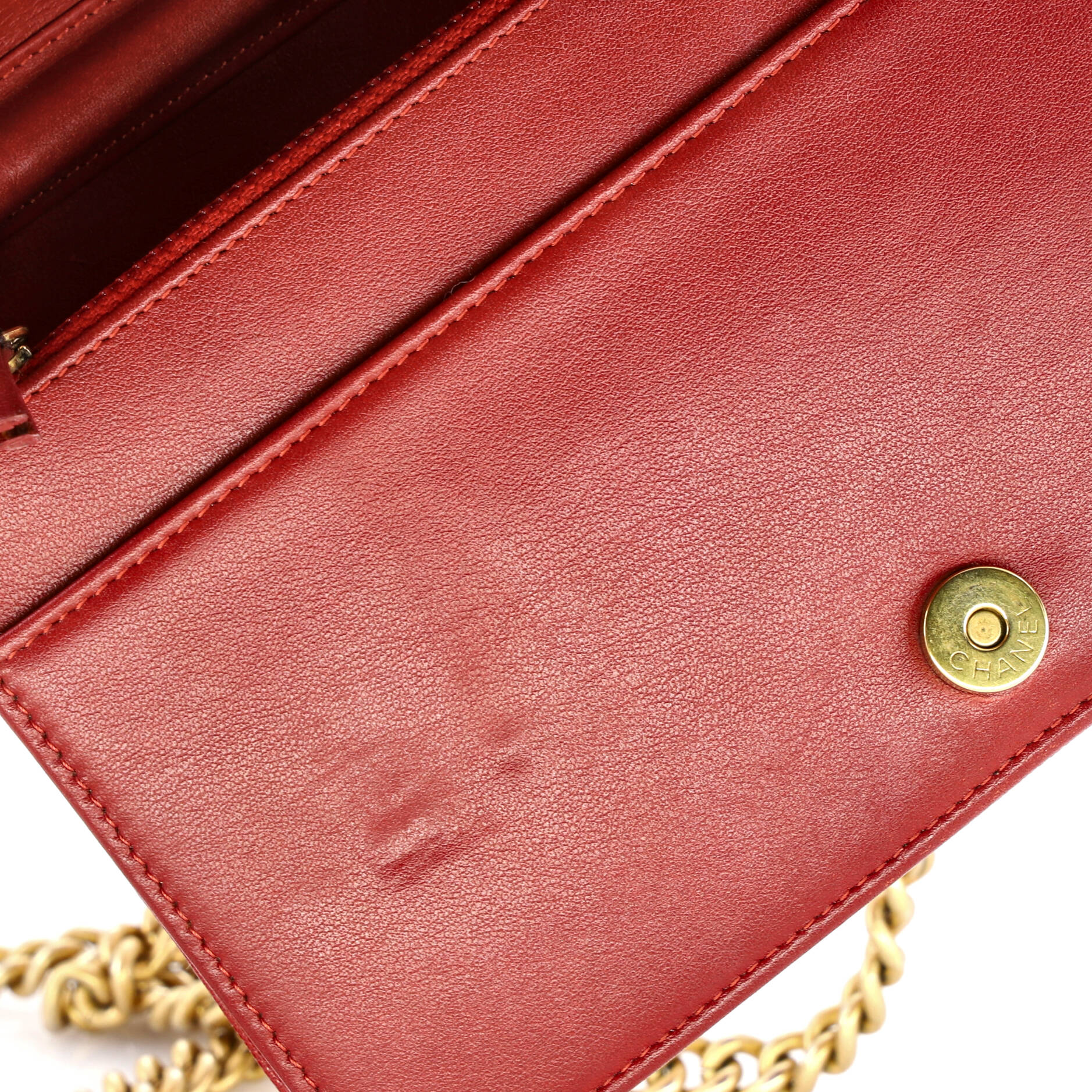 Boy Wallet on Chain Quilted Caviar
