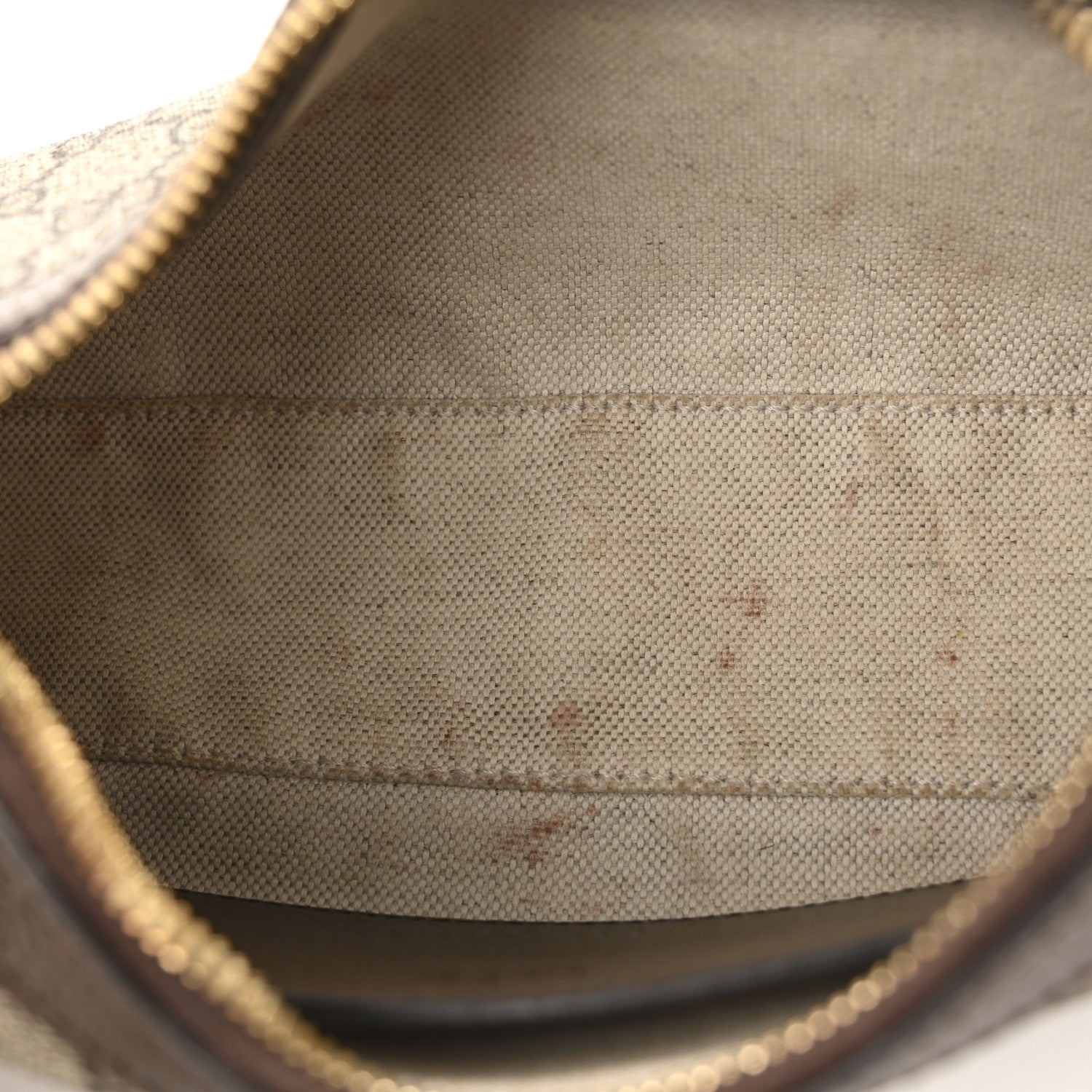 GG Supreme Monogram Textured Dollar Calfskin Small Ophidia Hobo Beige Ebony New Acero