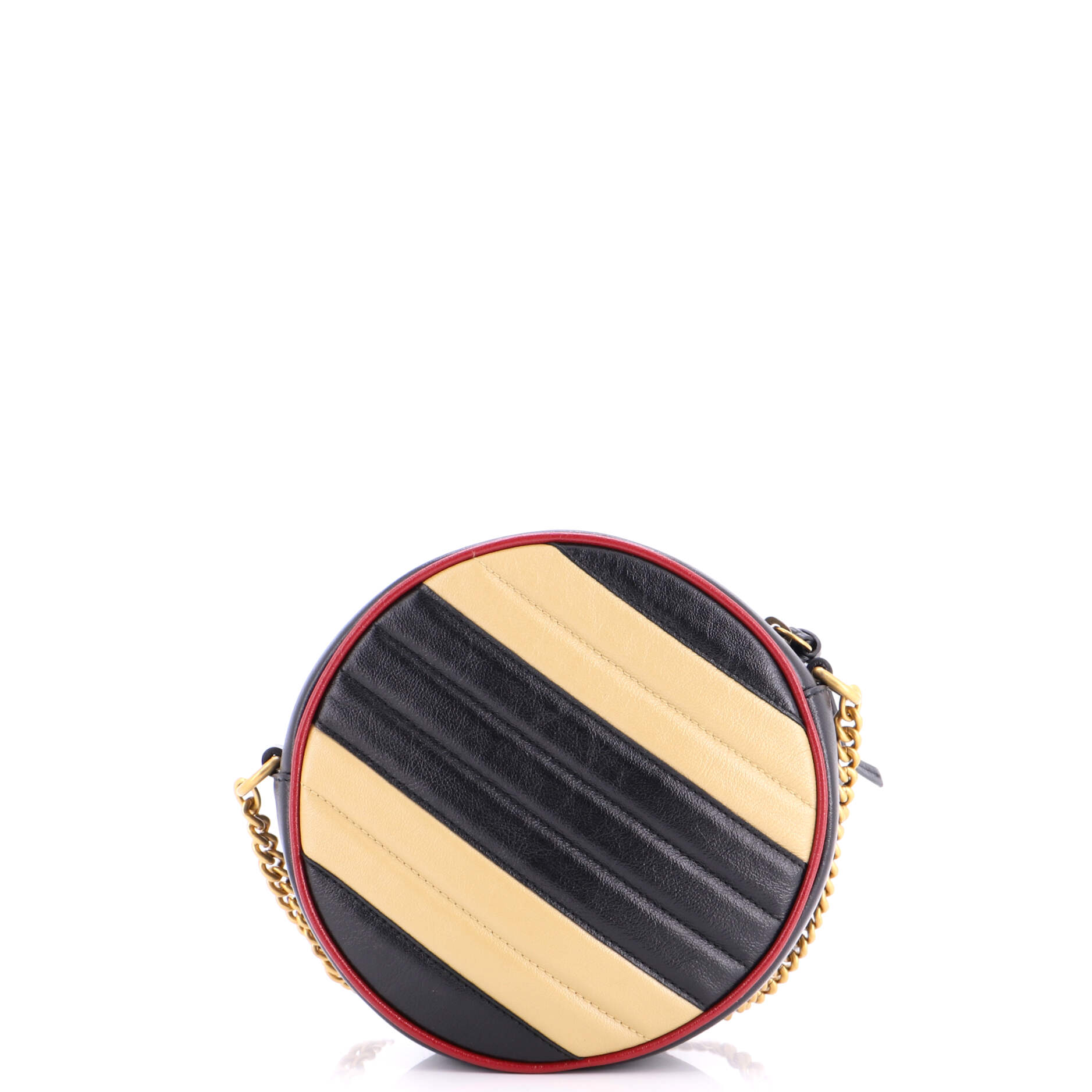 GG Marmont Round Shoulder Bag Diagonal Quilted Leather Mini