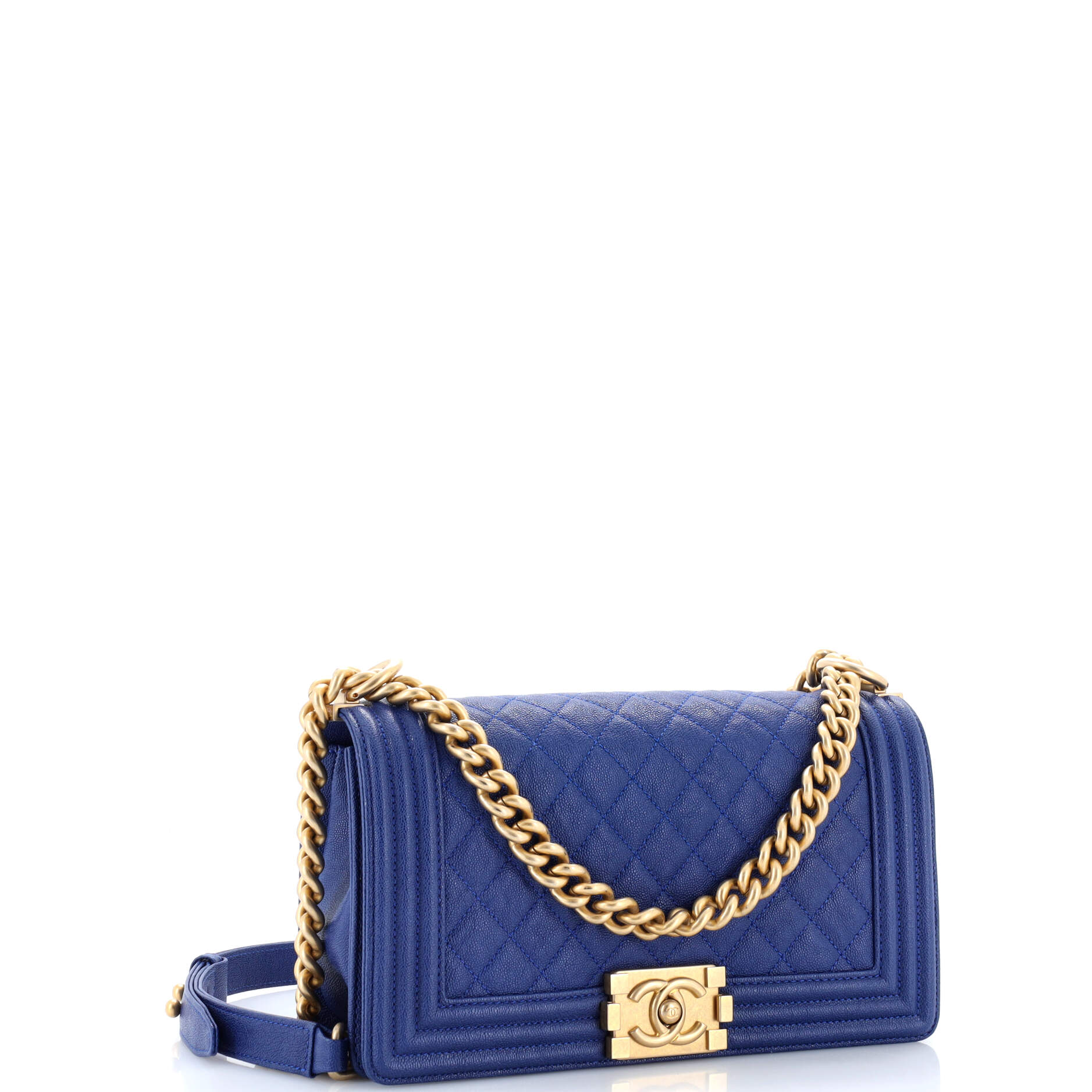 Boy Flap Bag Quilted Caviar Old Medium