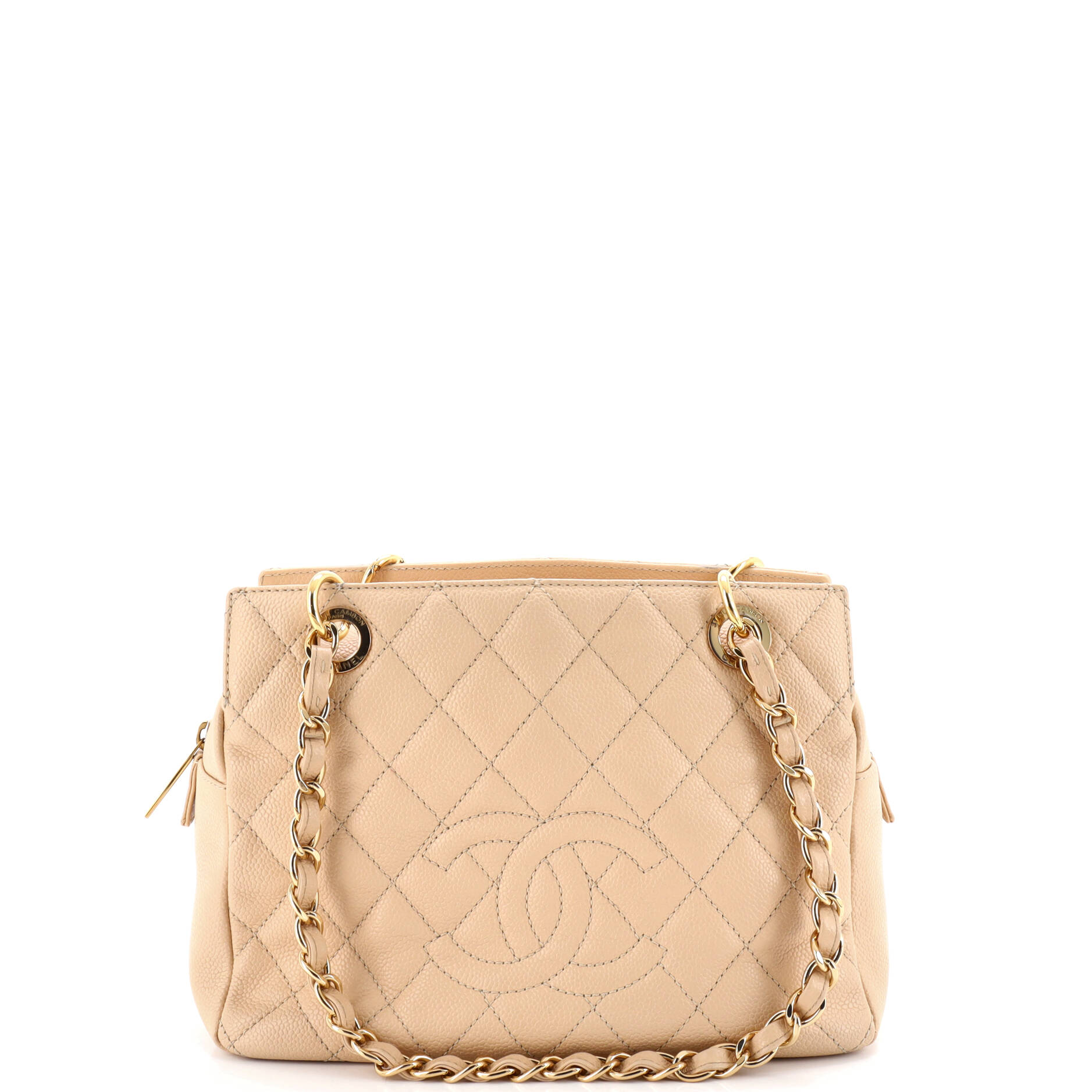 Petite Timeless Tote Quilted Caviar