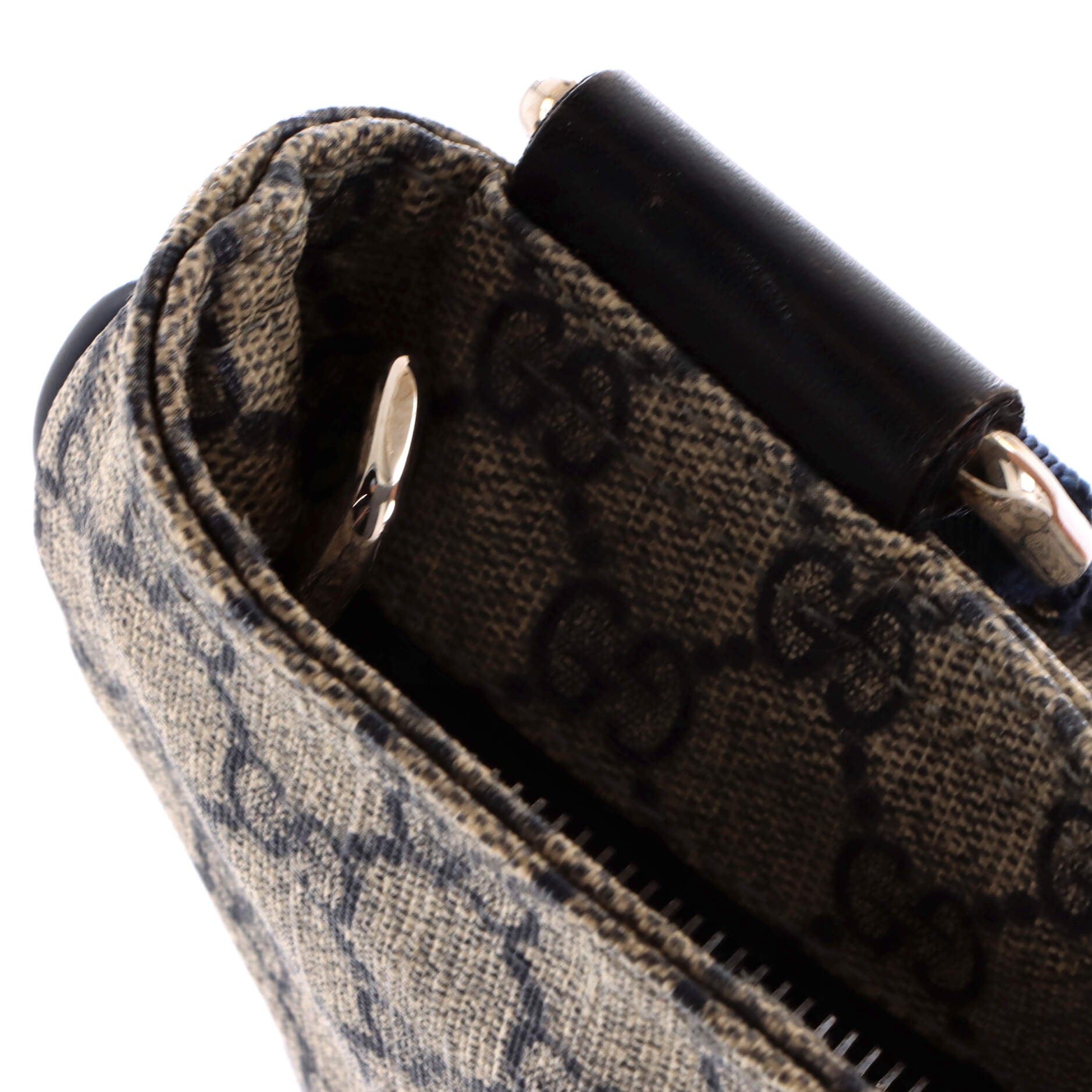 Zip Top Messenger Bag GG Coated Canvas Large