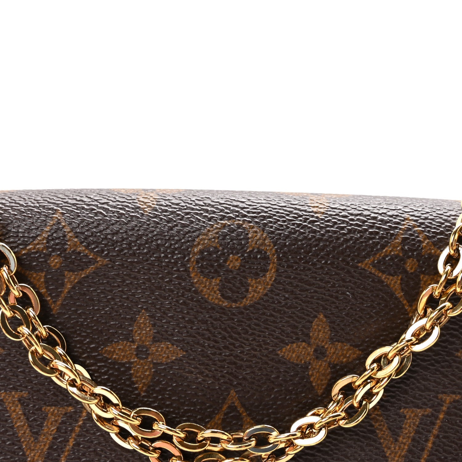 Monogram Pochette Felicie Chain Wallet Fuchsia