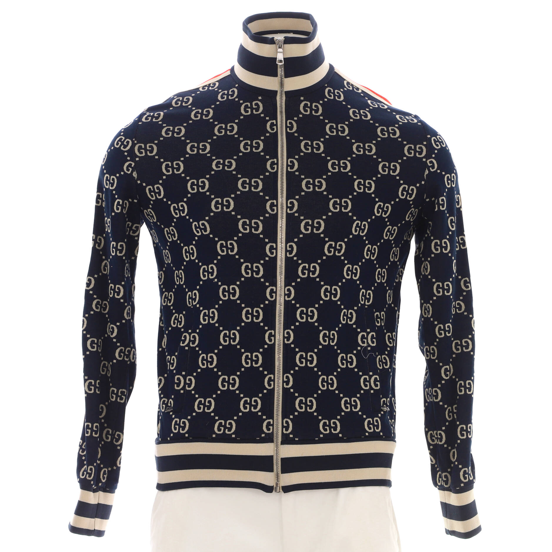 Men's Zip Track Jacket GG Jacquard Cotton
