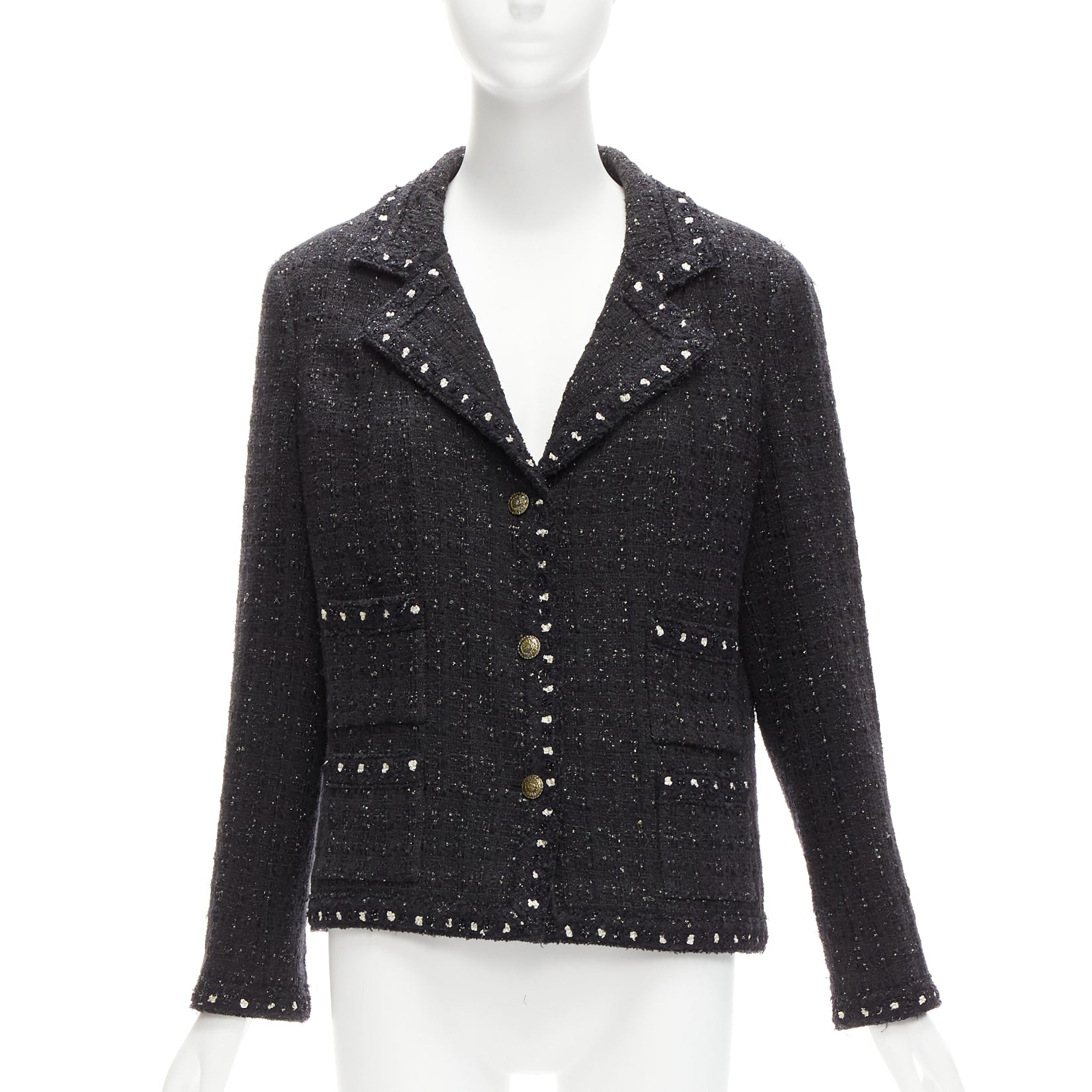 Women's Chanel Fantasy Tweed CC button pocket little jacket