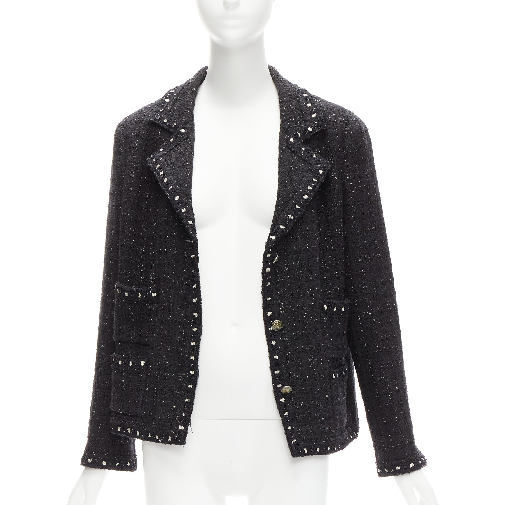 Women's Chanel Fantasy Tweed CC button pocket little jacket