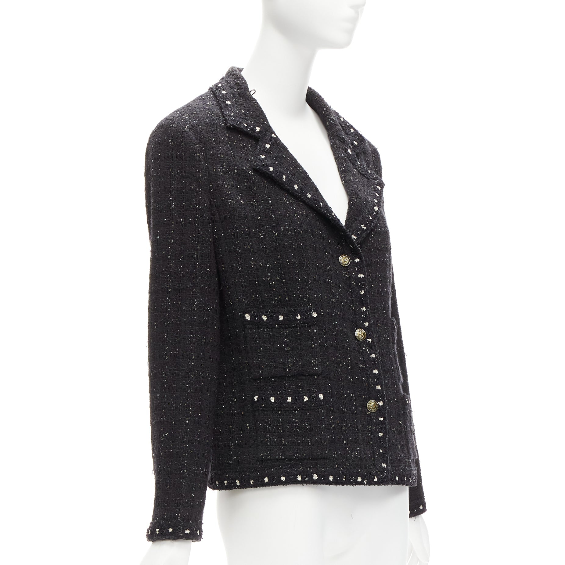 Women's Chanel Fantasy Tweed CC button pocket little jacket