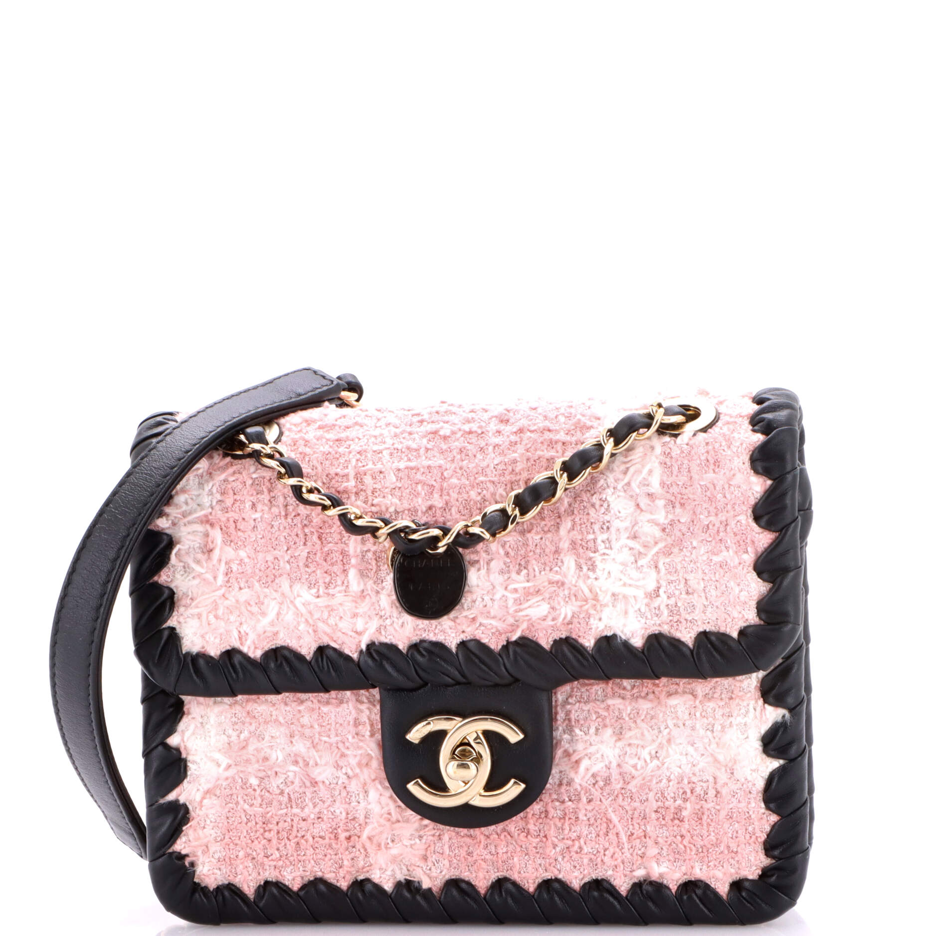 My Own Frame Flap Bag Quilted Tweed with Braided Calfskin Mini