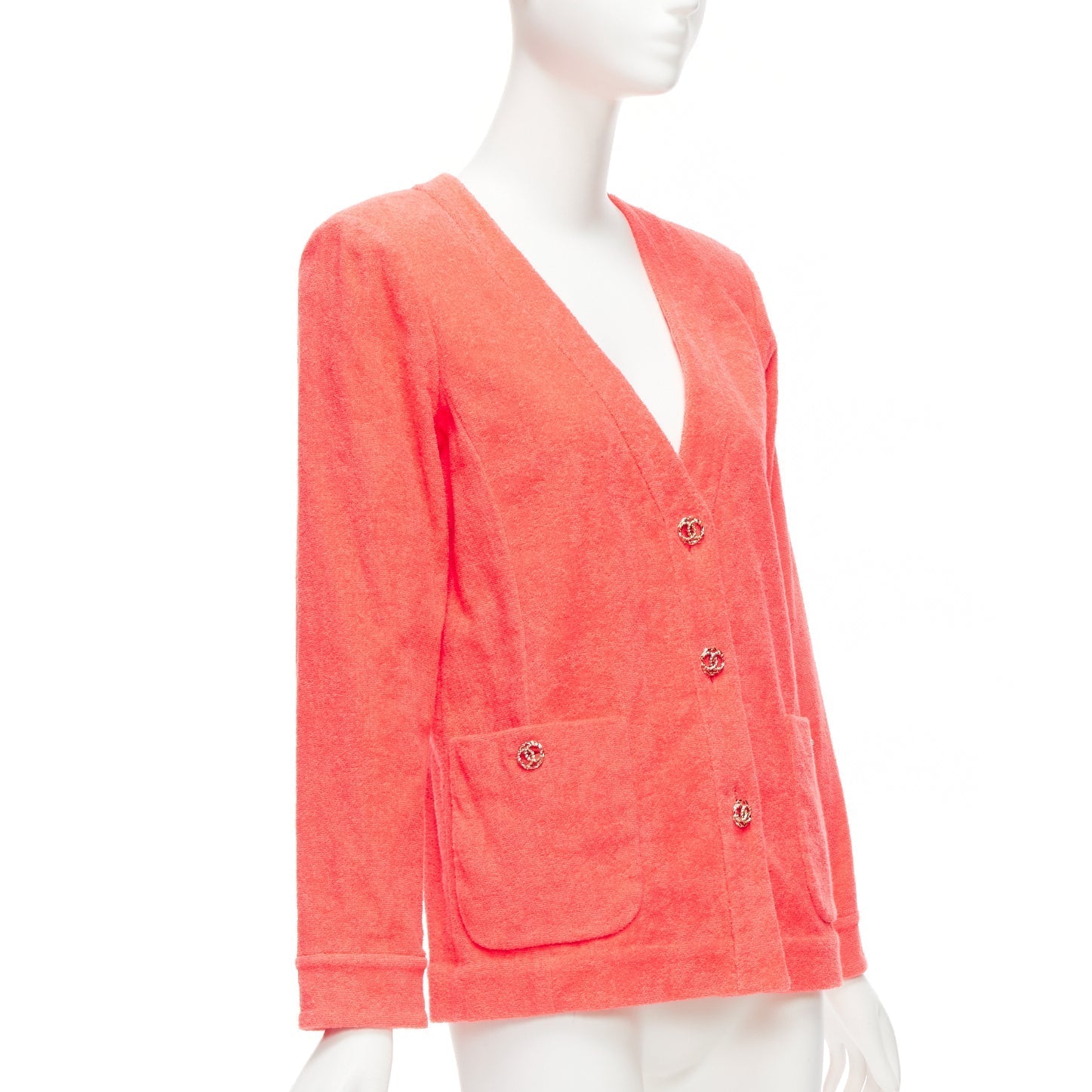 Women's Chanel towel terry cloth CC logo blazer jacket